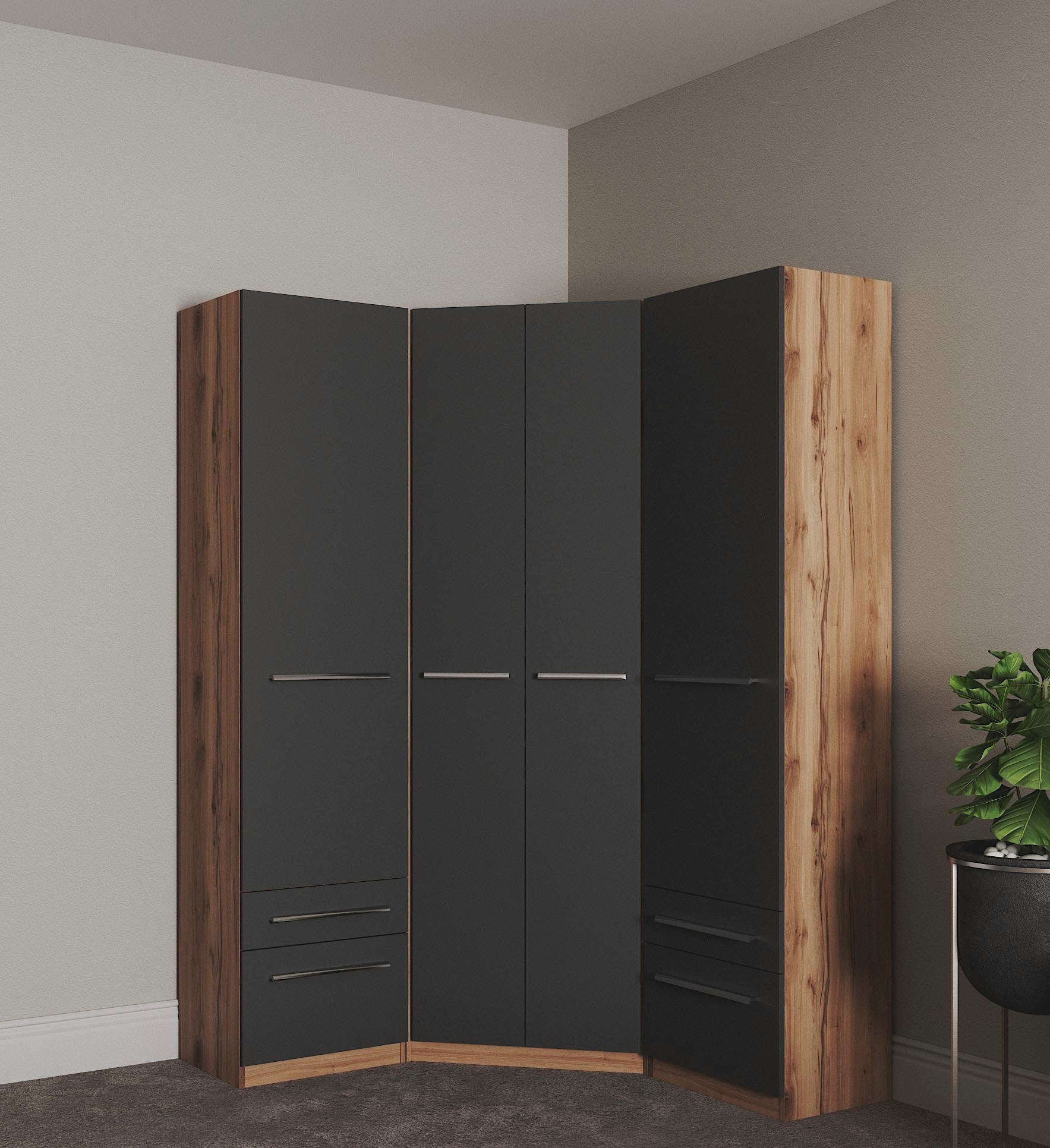 priess Kleiderschrank »Schrank Garderobe Wäscheschrank Barcelona in 5 Breiten« viel Stauraum, geräumige Schubkästen, mit Spiegel, MADE IN GERMANY