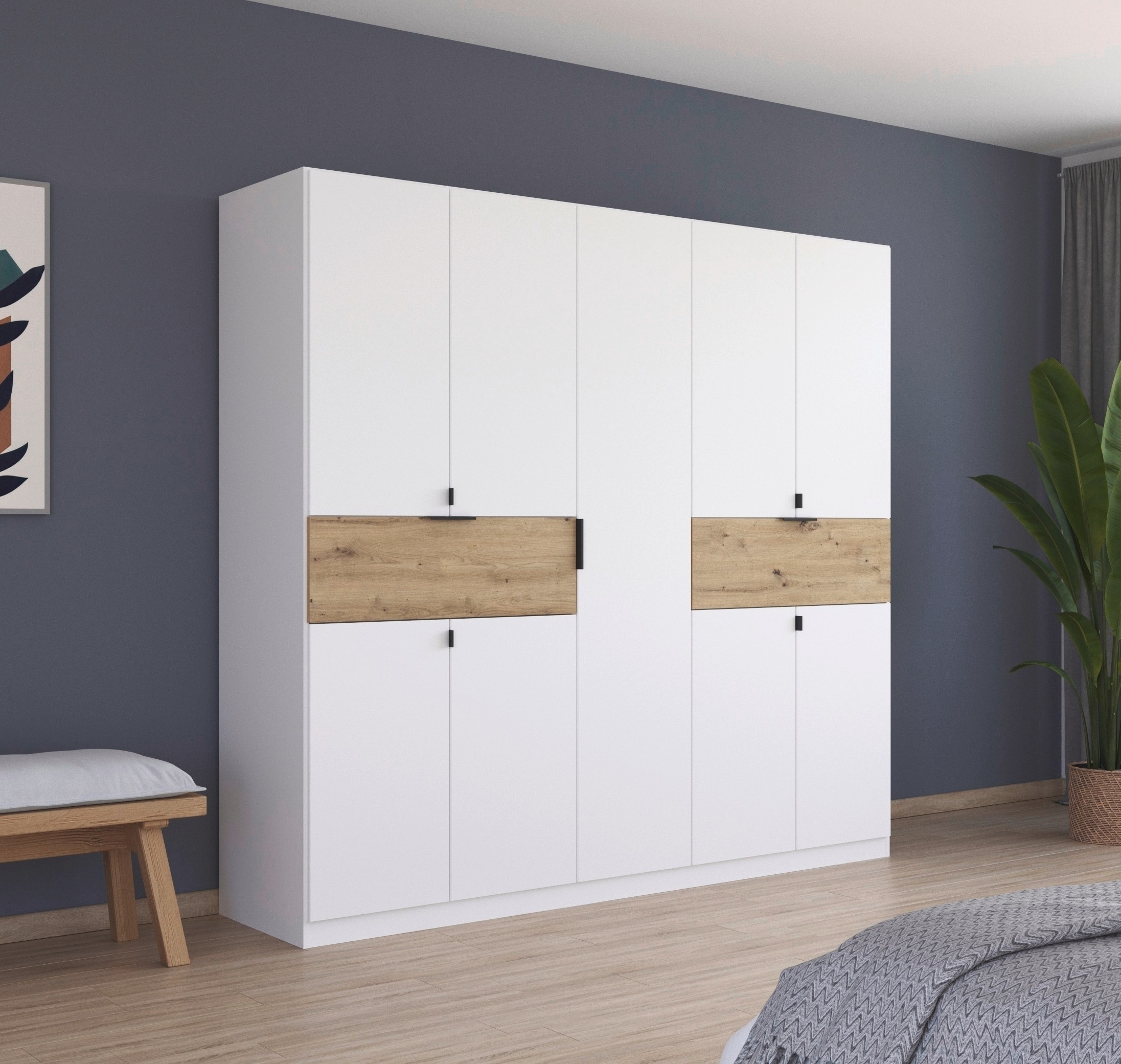 rauch Drehtürenschrank »Kleiderschrank Schrank Garderobe Wäscheschrank TICAO«, (Schubladen in der Höhe variabel positionierbar), mit 2 geräumigen Schubladen, viel Stauraum MADE IN GERMANY