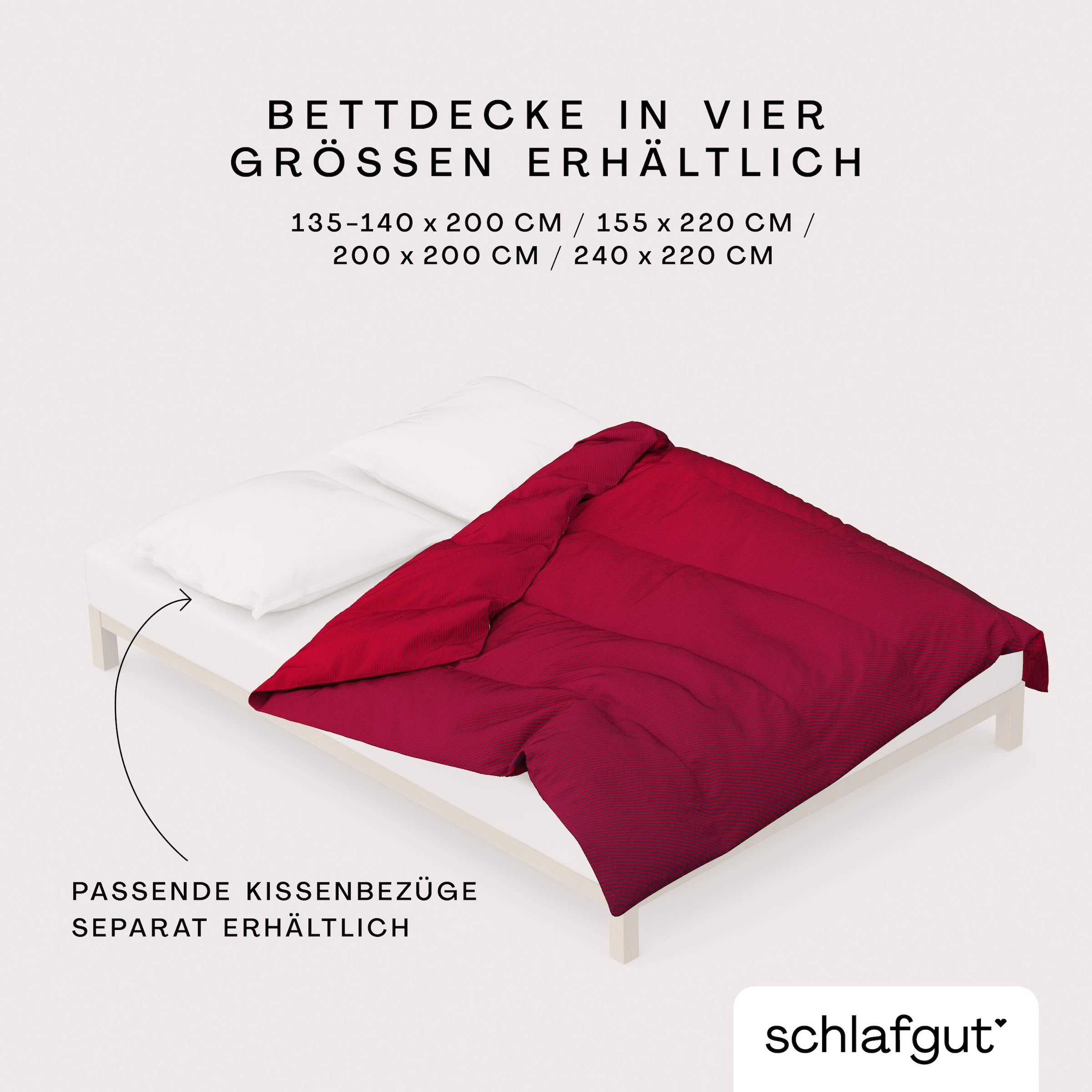 Schlafgut Bettbezug »Premium Bettbezug Woven Fade Satin (1 St)« Ton-in-Ton Reißverschluss, Fadendichte von 300tc, Streifen, OEKO Tex
