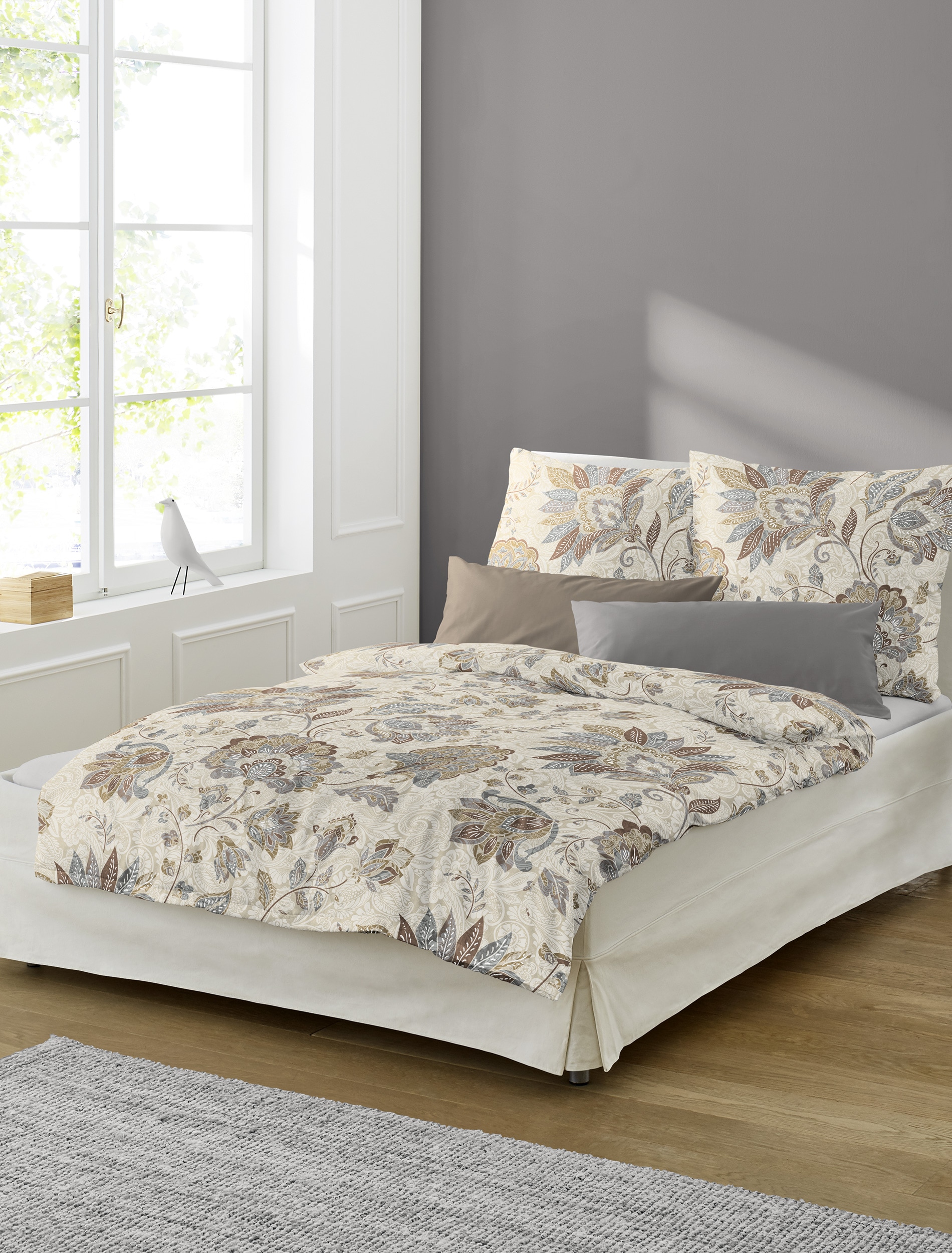 BIERBAUM Bettwäsche »4144« 2 Stk. Biber, 100 % Baumwolle, pflegeleicht, kuschelig weich