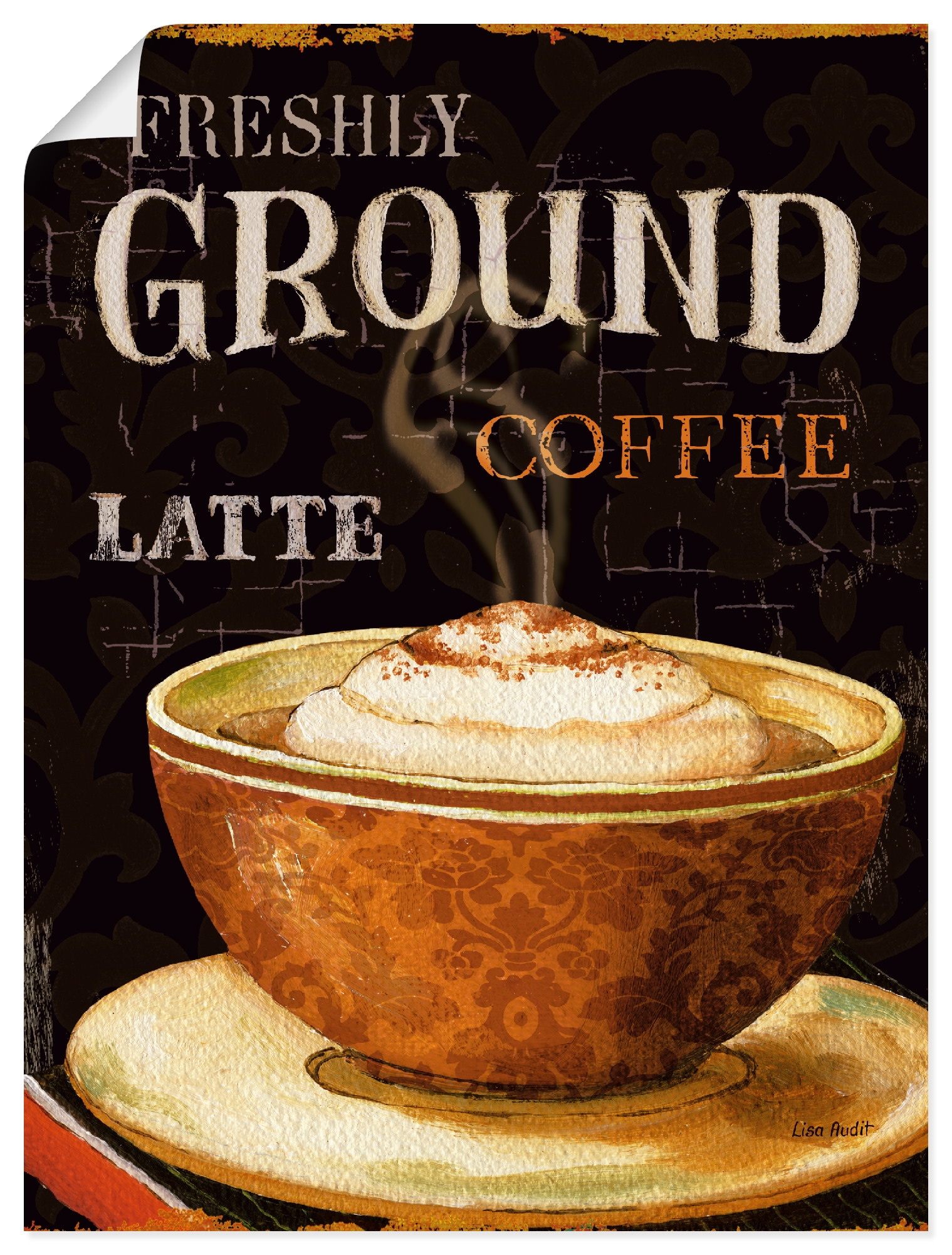 Artland Poster »Heutiger Kaffee III«, Getränke, (1 St.), als Leinwandbild, Wandaufkleber oder Poster in versch. Größen