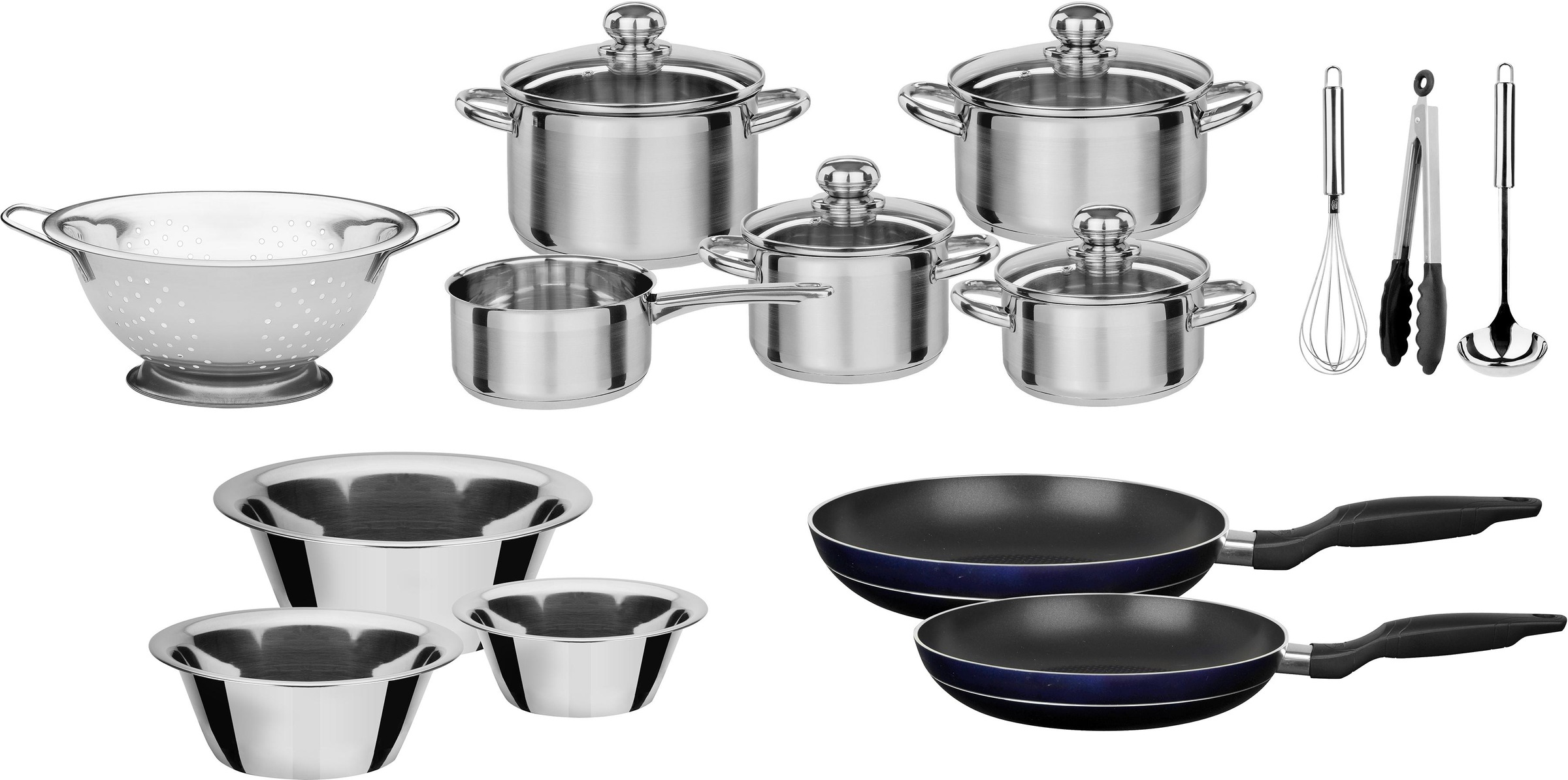 GSW Topf-Set »Silver Star« Edelstahl Set, Bratentopf Ø 16/20 cm, Fleischtop günstig online kaufen