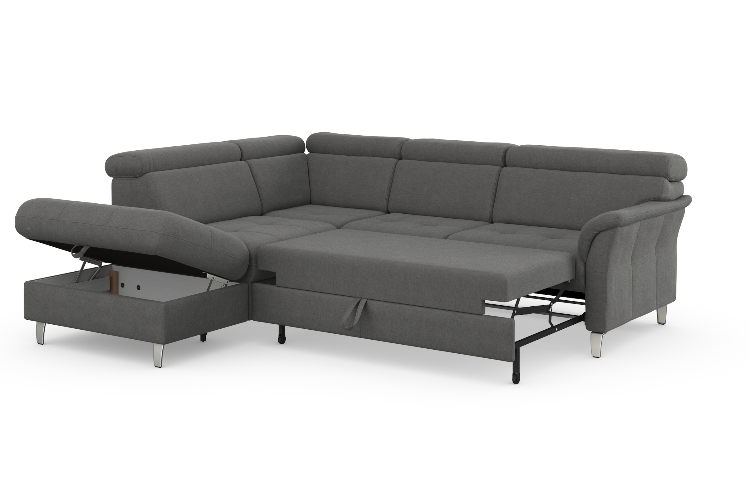 sit&more Ecksofa »Marano L-Form«, inklusive Kopfteilverstellung, wahlweise mit Bettfunktion, Bettkasten
