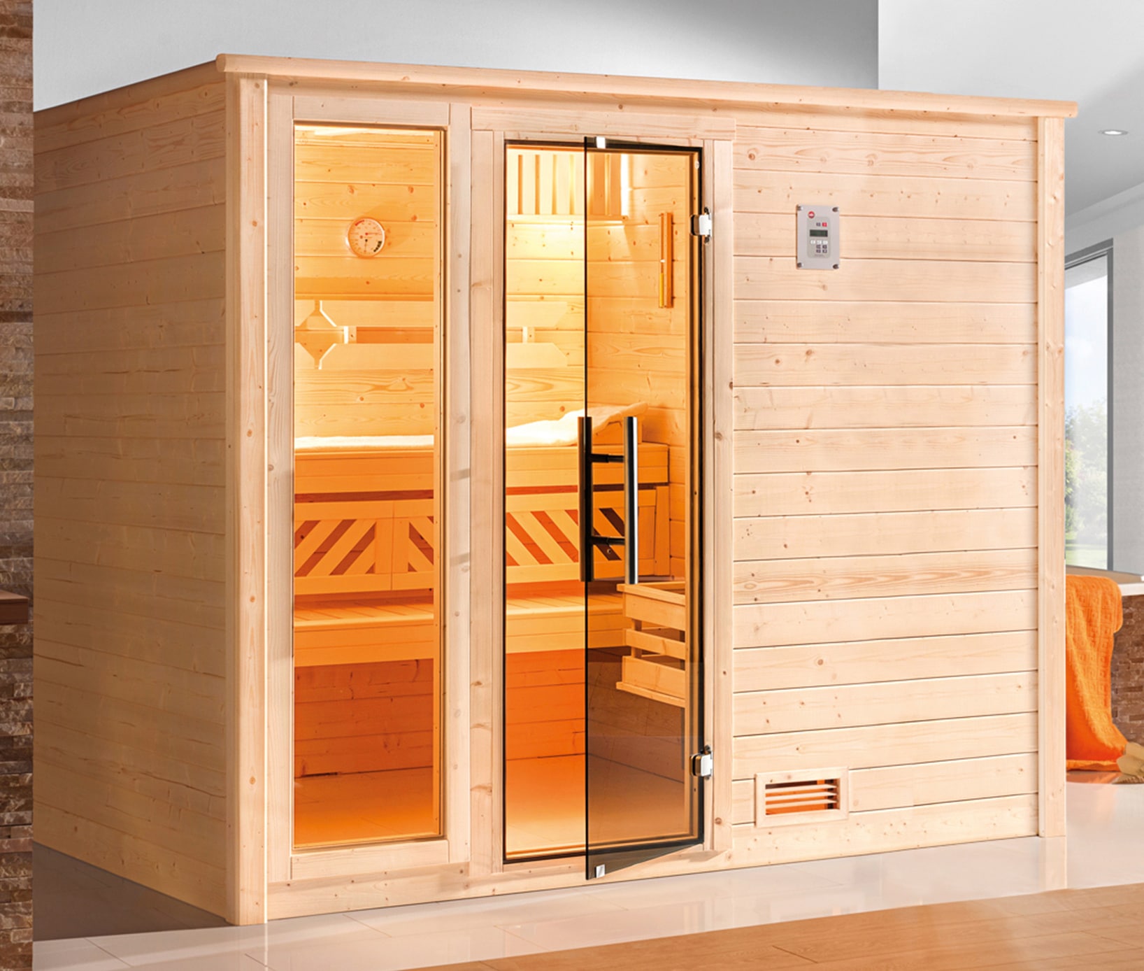 Sauna »Bergen online 3«, kaufen Ofen ohne weka
