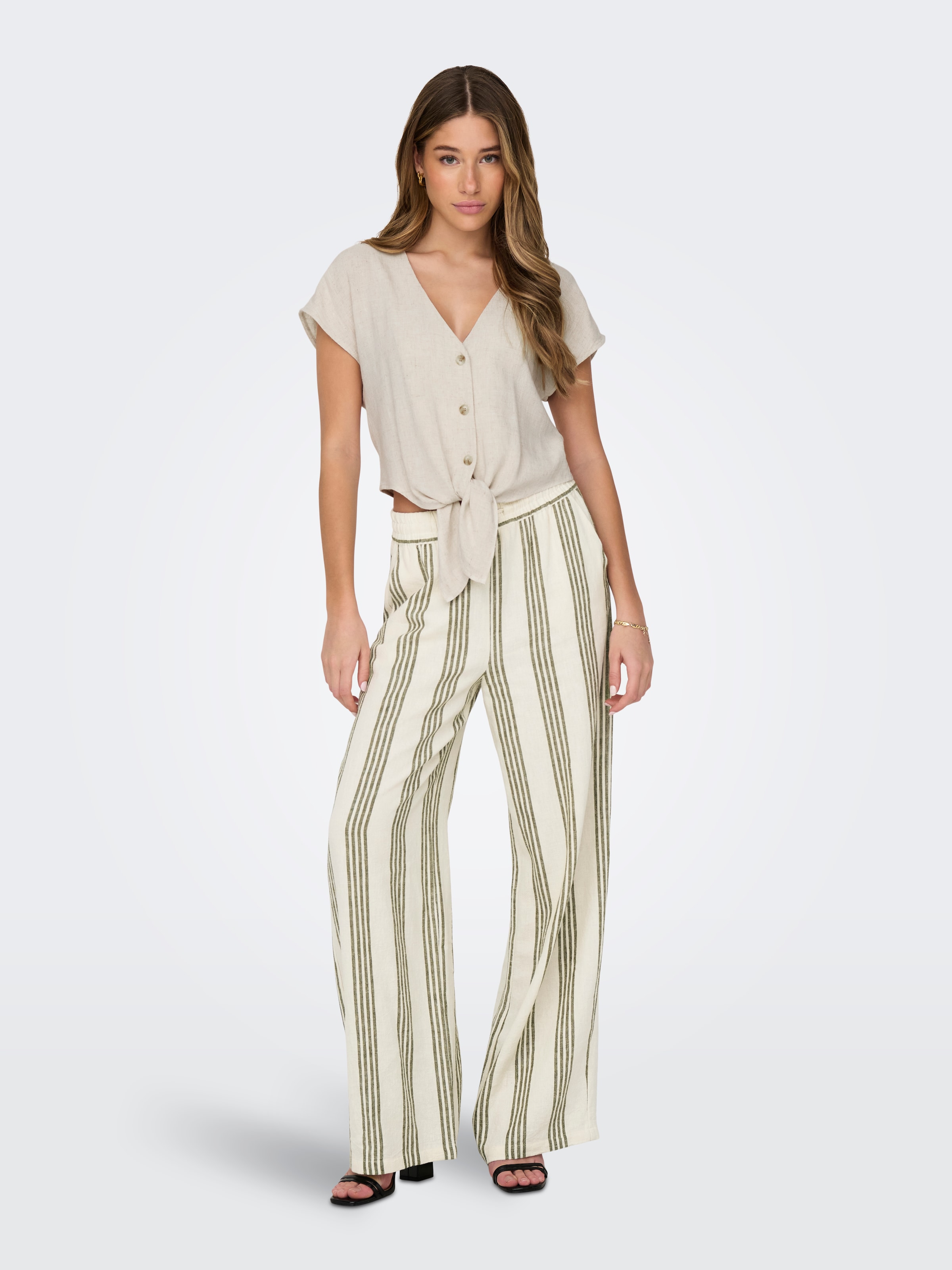 ONLY Kurzarmbluse »ONLSIESTA SS KNOT LIN BL SHIRT PNT NOOS«