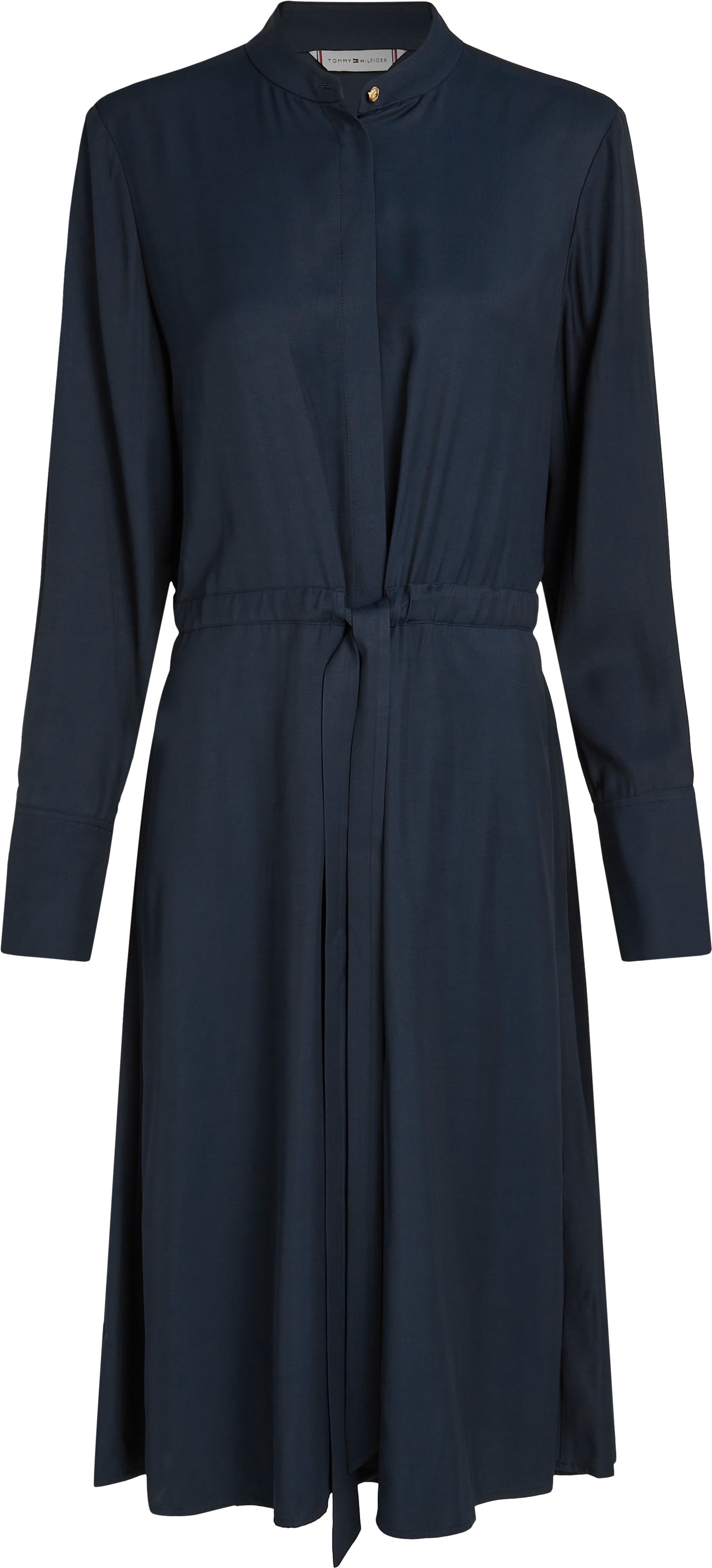 Tommy Hilfiger Blusenkleid »SOFT VIS COLARLESS SHIRT DRESS«, mit Bindeband
