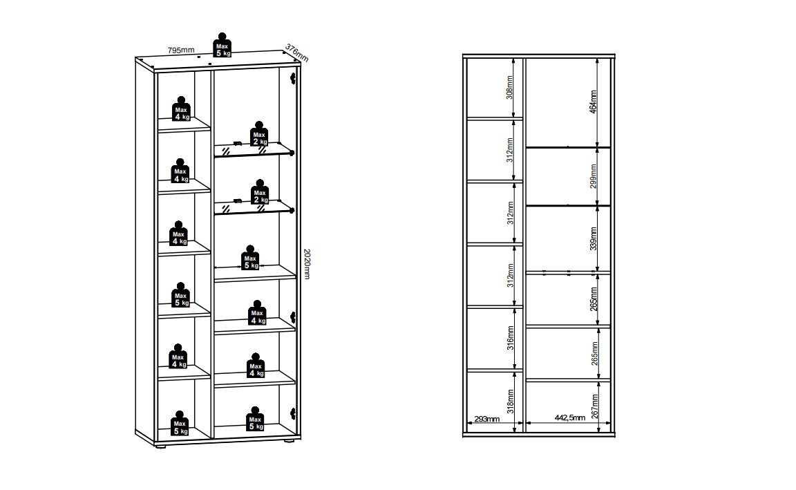 Innostyle Vitrine »BELLANO«, Viking Oak Nature