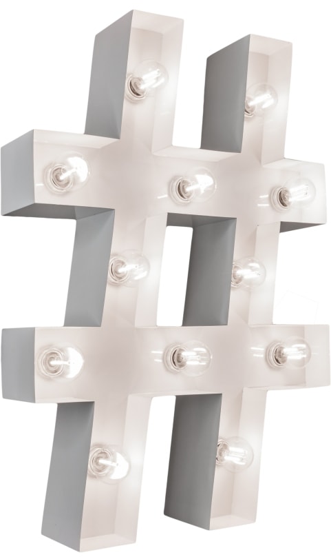 MARQUEE LIGHTS LED Dekolicht »Hashtag«, 12 flammig, Leuchtmittel E14   ohne günstig online kaufen
