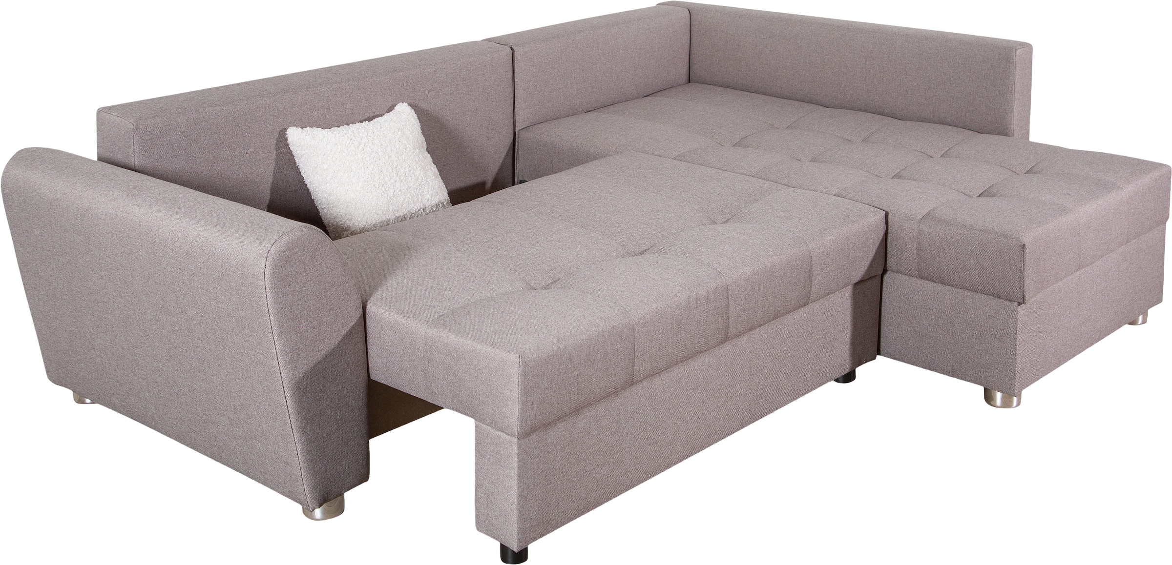 COLLECTION AB Ecksofa »JANA«, Ecksofa,Bettfunktion,Bettkasten,Bonnelfederkern,Rückenkissen