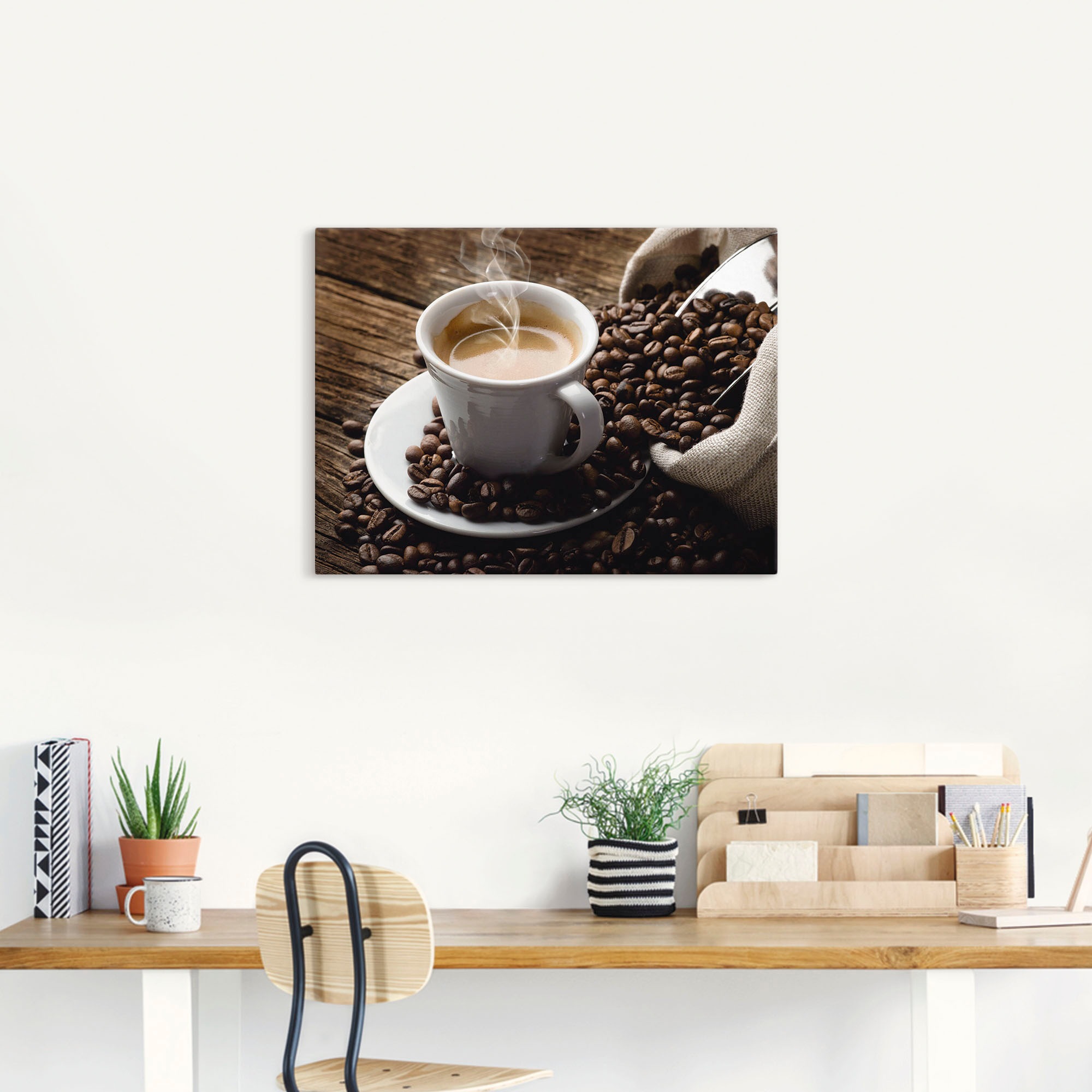 Artland Wandbild »Heißer Kaffee - dampfender Kaffee«, Getränke, (1 St.), als Alubild, Outdoorbild, Leinwandbild, Poster, Wandaufkleber