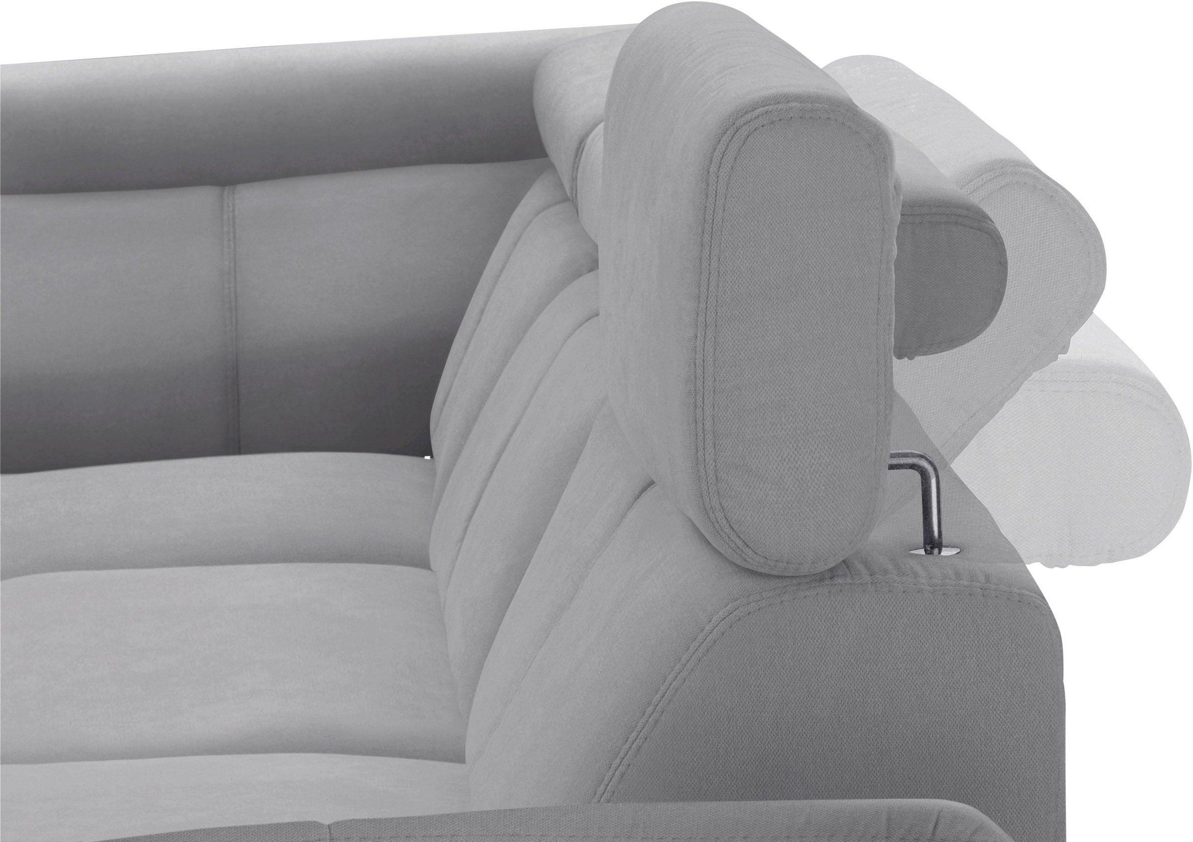 exxpo - sofa fashion Ecksofa »Salerno, klassisch modernes Funktionssofa, hoher Sitzkomfort, L-Form«, inkl. Kopf- und Armteilverstellung, wahlweise mit Bettfunktion
