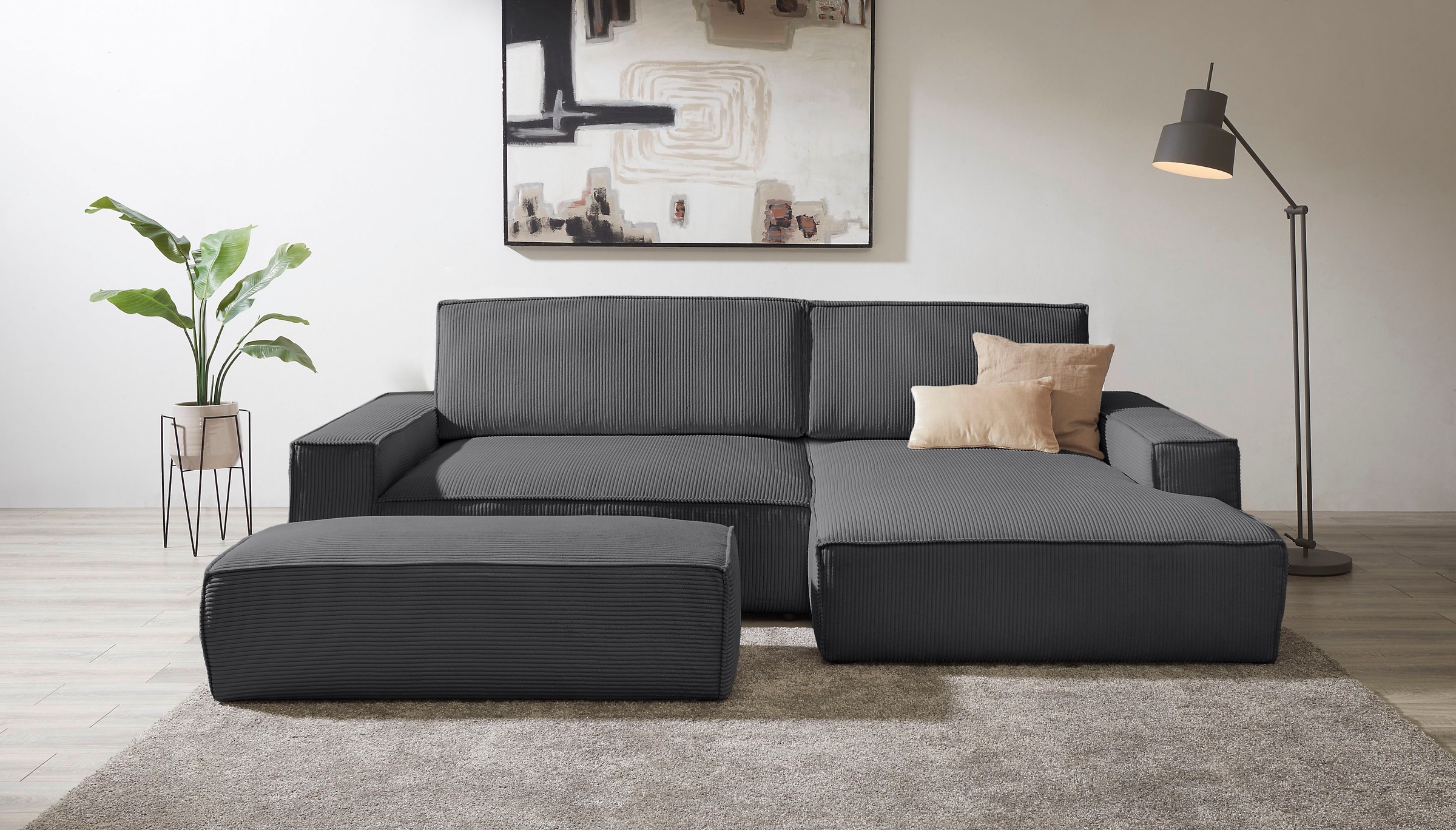 Home affaire Polsterecke »NEU: SHERWOOD XXL tief, L-Form mit Schlaffunktion günstig online kaufen