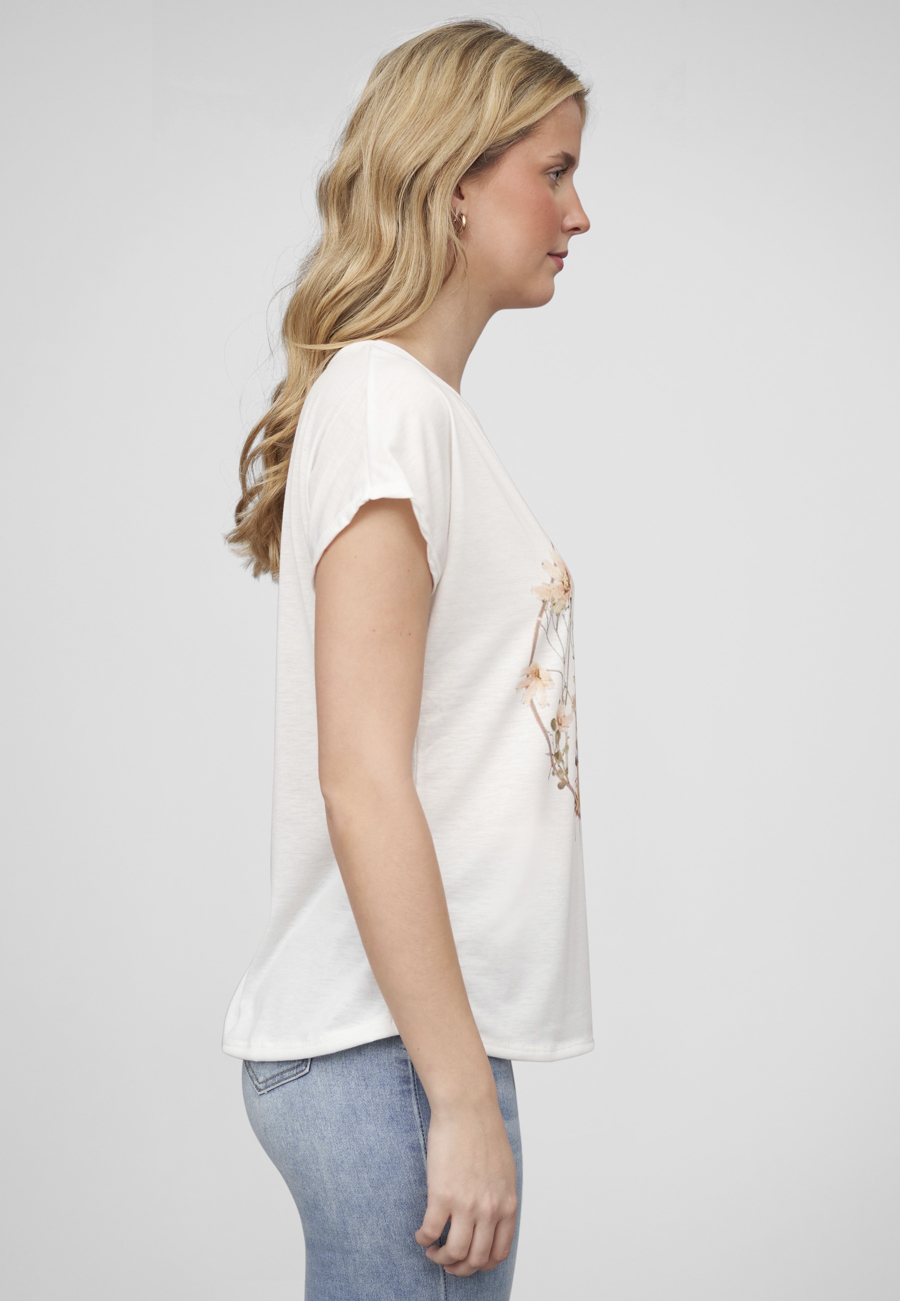 CLOUD 5IVE T-Shirt »CLOUD 5IVE Viskose T-Shirt mit Blumen Print« 1 Stk.