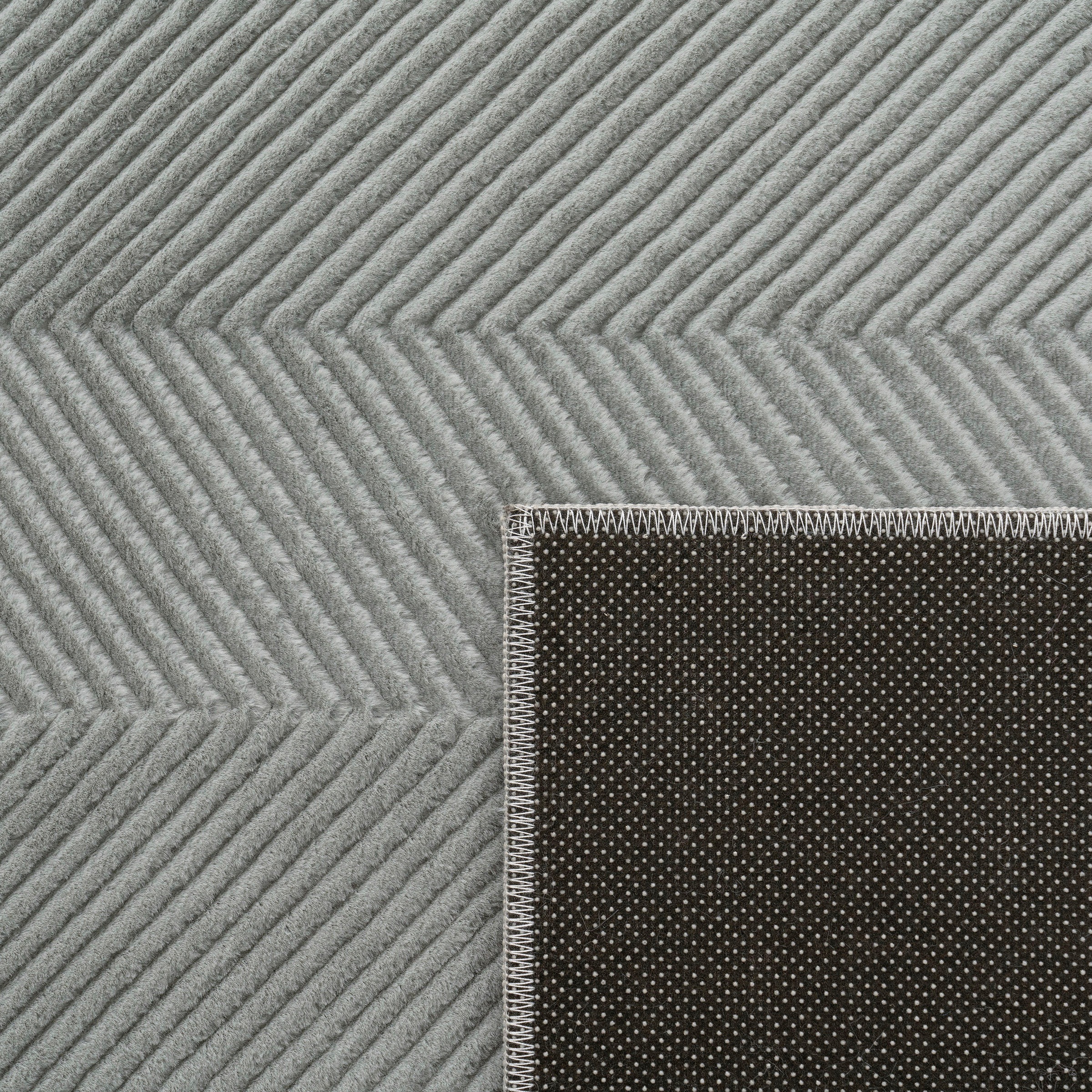 Paco Home Teppich »Haarlem 941«, rechteckig, 17 mm Höhe, Kurzflor, Uni Farben, Hoch-Tief Effekt, geometrisch, weich & kuschelig