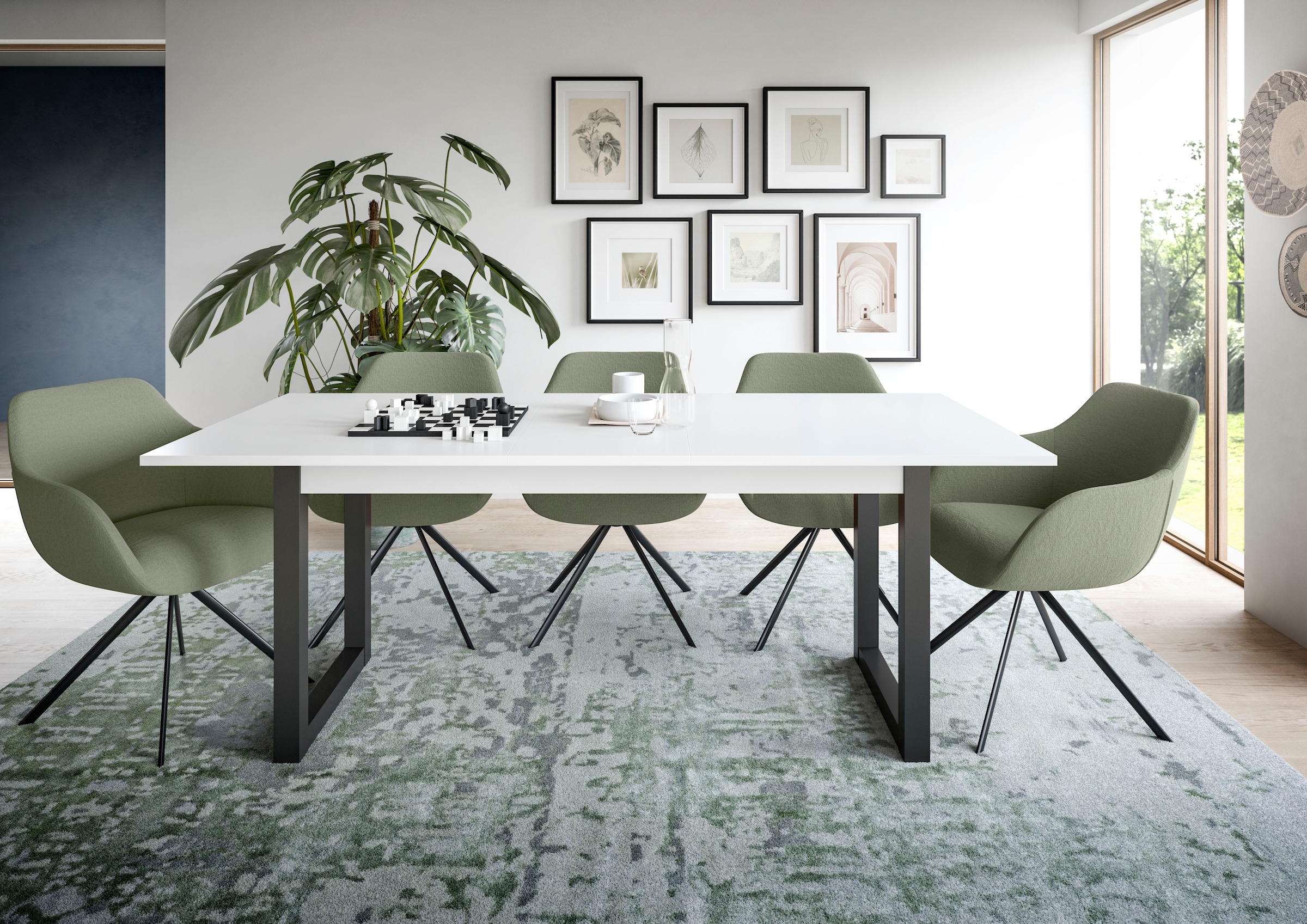 INOSIGN Esstisch »Rail, ausziehbar 150 -190 cm, inklusive 40 cm Einlegeplatte«, Kufengestell, Küchentisch, Esszimmer, Küche