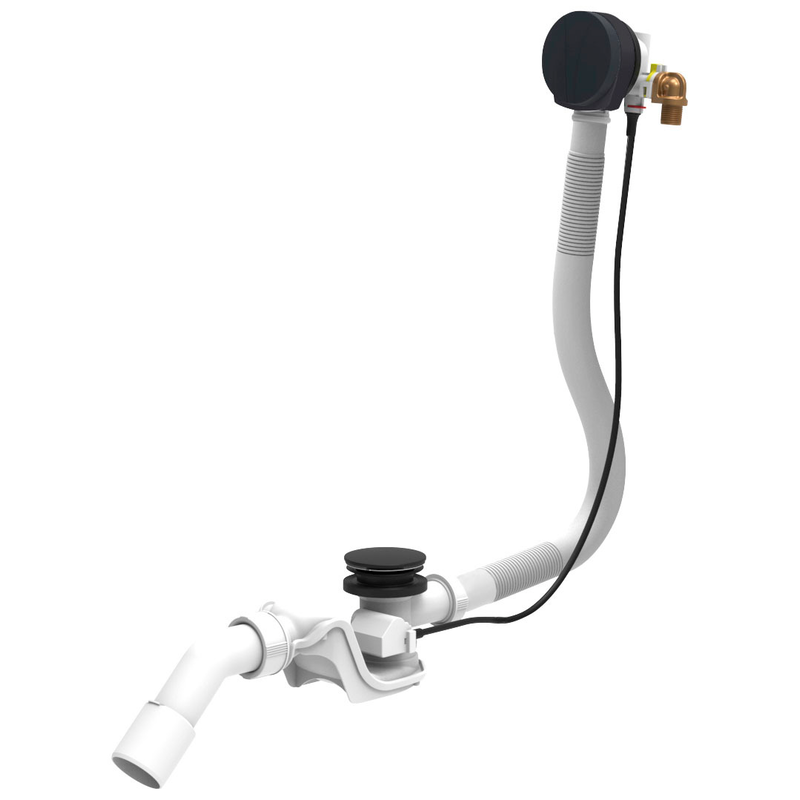 OTTOFOND Ablaufgarnitur »Luxus« Ab- und Überlaufgarnitur für Badewannen, Ablaufanschluss 40/50 mm weiß / schwarz-matt