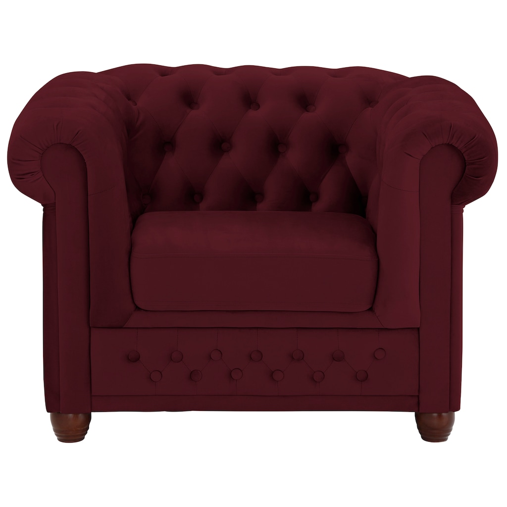 Home affaire Chesterfield-Sessel »New Castle«, hochwertige Knopfheftung, B/T/H: 104/86/72 cm