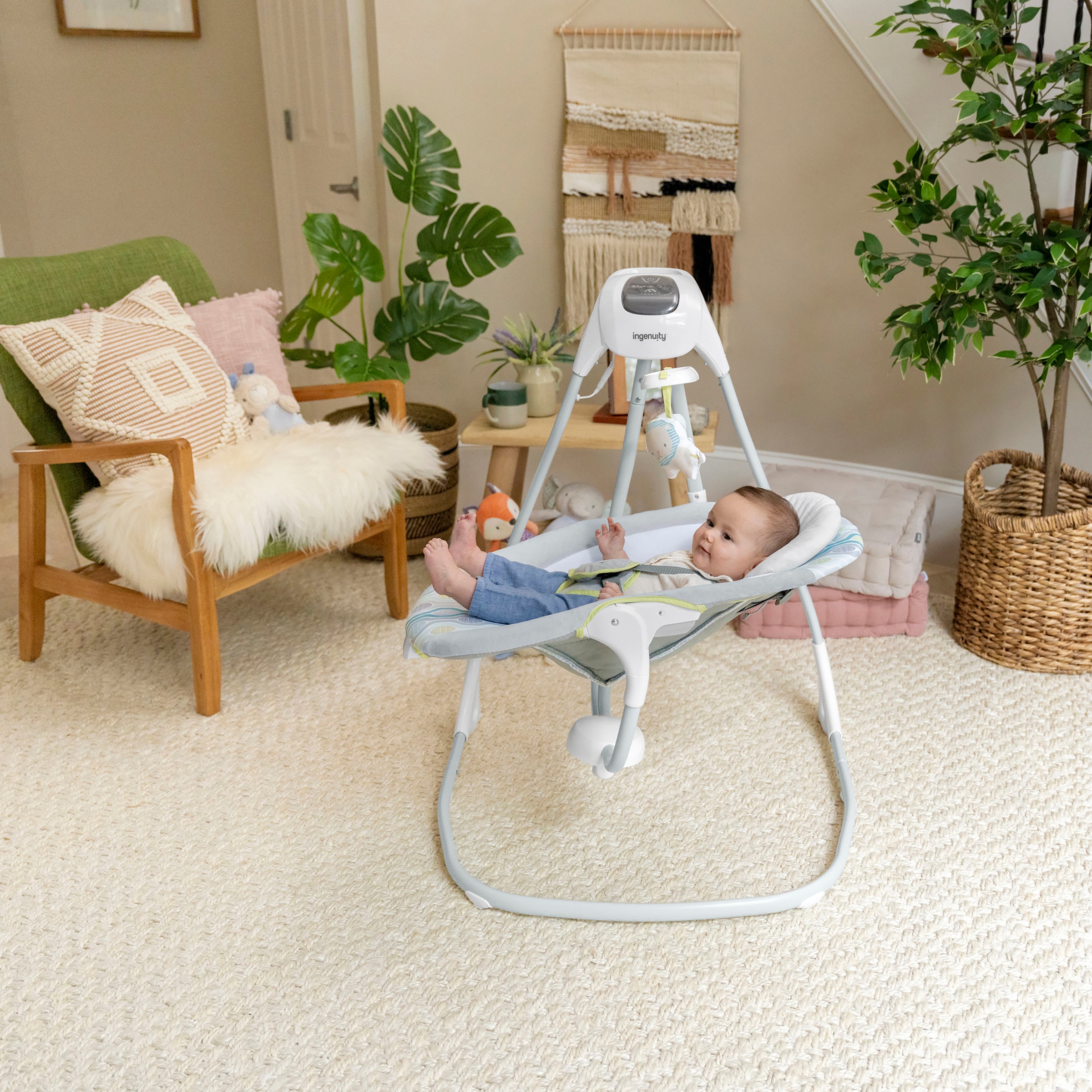 ingenuity Babywippe »SimpleComfort Compact Soothing Swing - Everston«, mit Sound-Effekt
