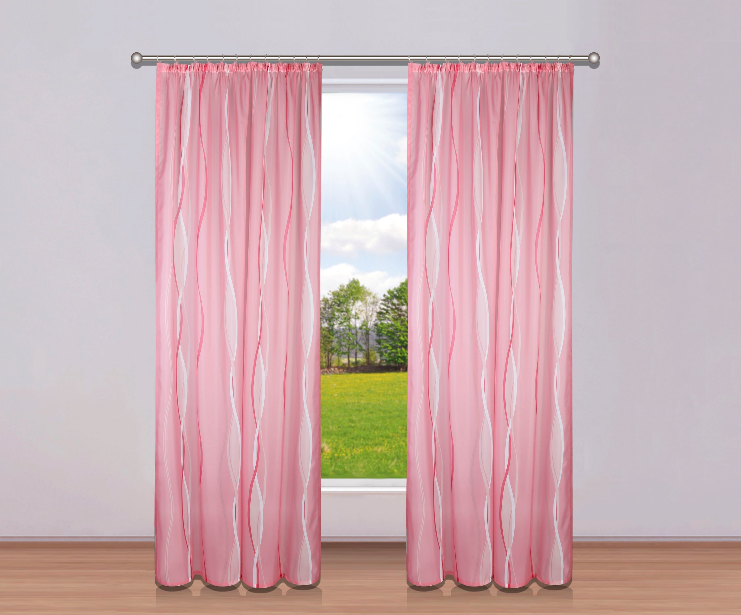 OTTO home Gardine »Dimona« Kräuselband 2 Stk. tlg. 2er-Set, transparent, Voile, Polyester