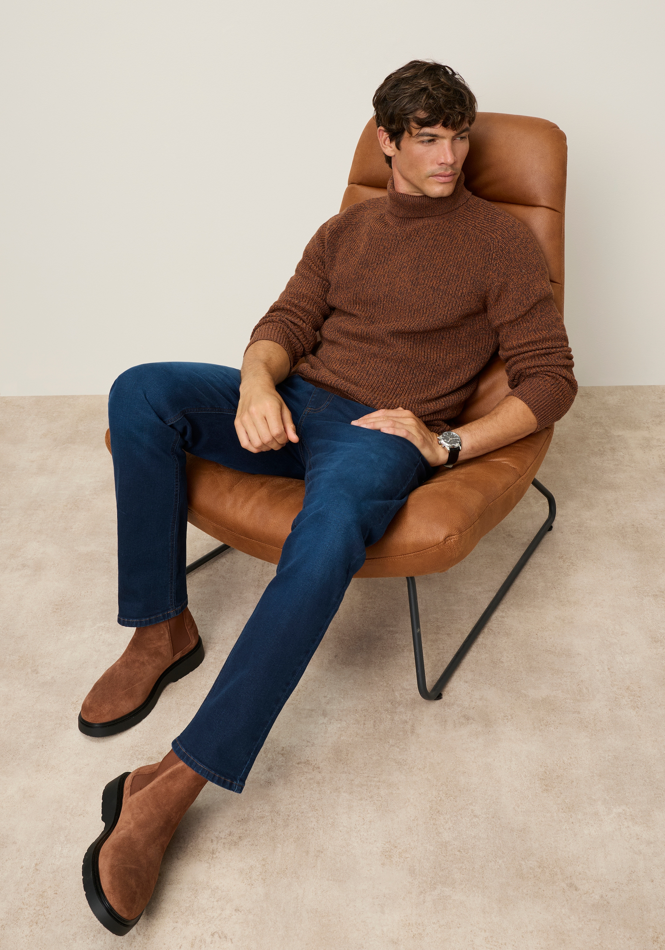 Man's World Rollkragenpullover »Neue Kollektion! Melange Effektgarn« Langarm mit Raglanärmel, aus Baumwolle, mit Rollkragen
