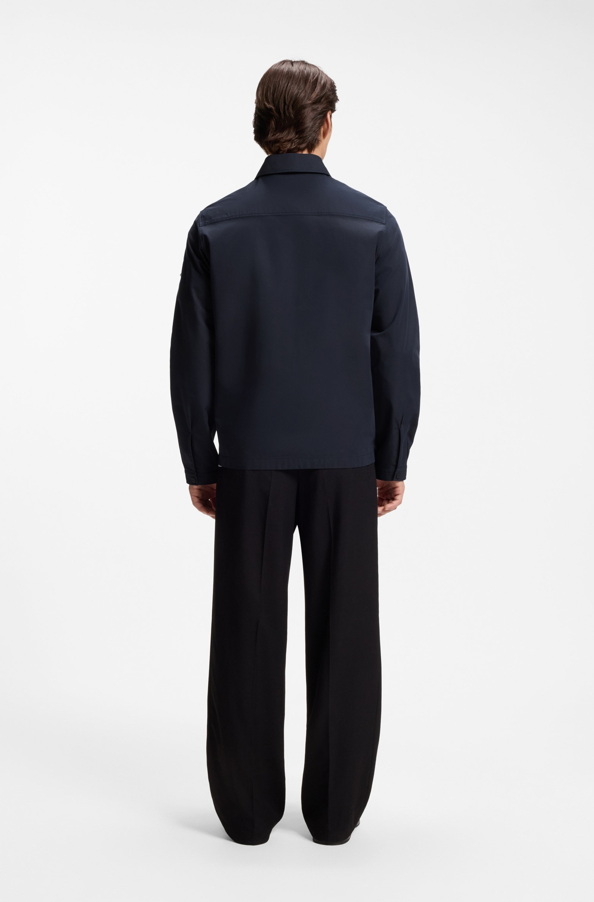 HUGO Langarmhemd »Emmond« Oversize Fit, 2-Wege-Zipper, Baumwoll-Mix