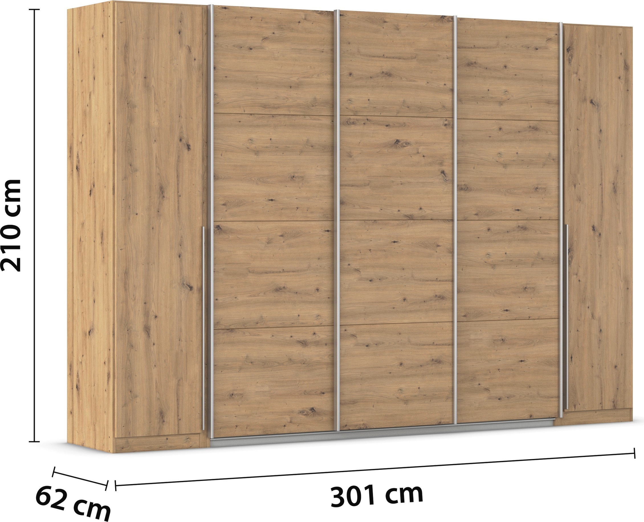 rauch Schwebetürenschrank »Agordo«, (im angesagten Mix aus Dreh- und Schwebetüren), optional mit Spiegel und zwei Griff-Farben MADE IN GERMANY