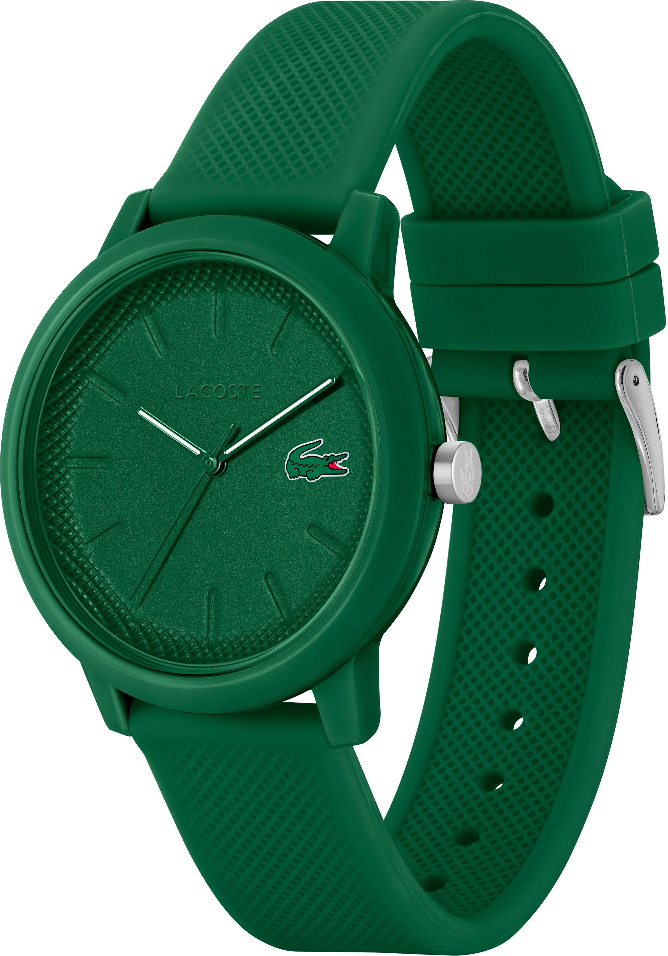 Lacoste Quarzuhr »LACOSTE.12.12«, Armbanduhr, Herrenuhr, Mineralglas, Silikonarmband