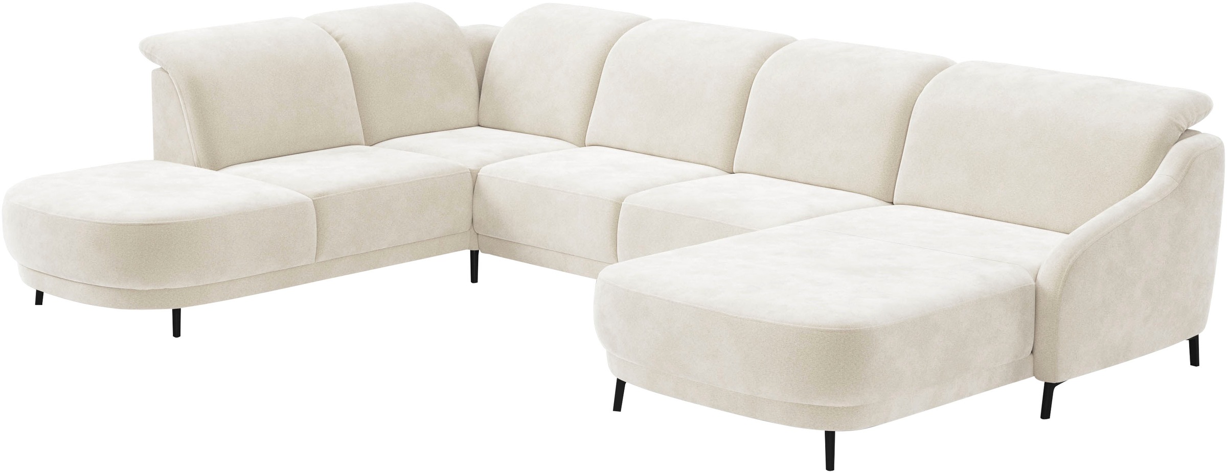 sit&more Wohnlandschaft »Blues U-Form«, inkl. Kopfteilverstellung, wahlweise mit Klapptisch und USB