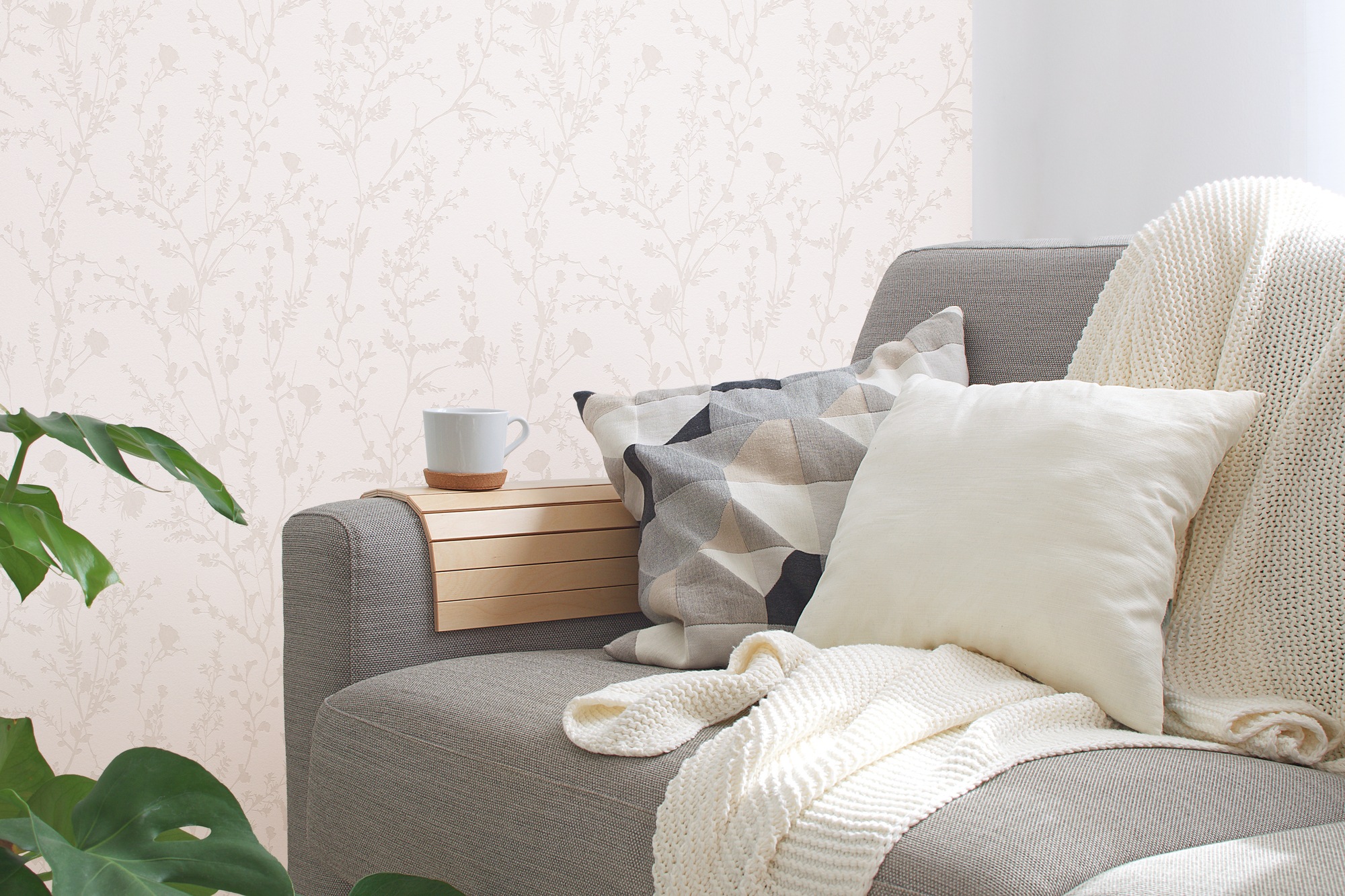 A.S. Création Vliestapete »Casual Living florale Tapete Mustertapete Äste Blattmuster«, schimmernd, Vliestapete Blumentapete für Schlafzimmer Küche Wohnzimmer Floral Flur