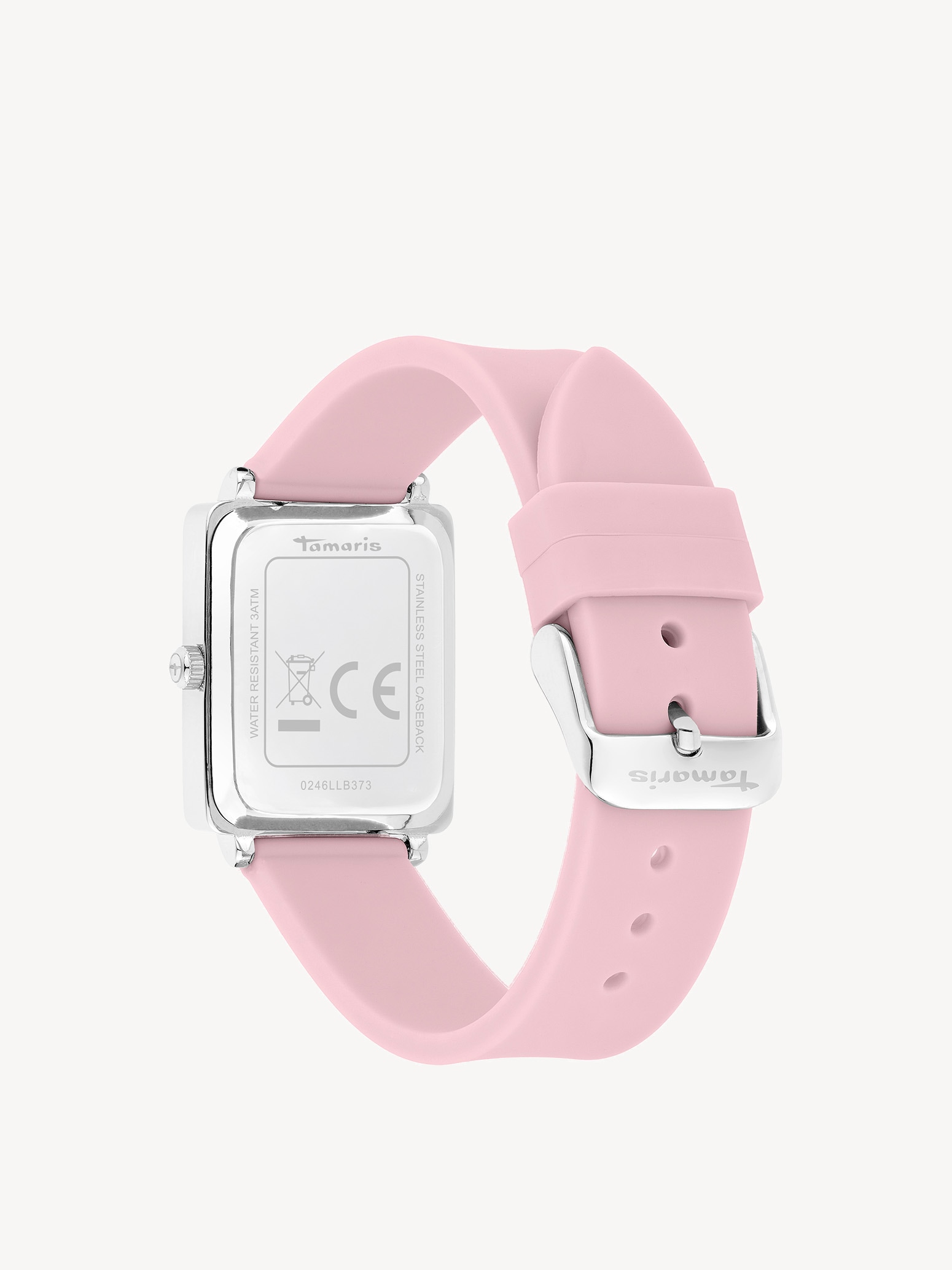 Tamaris Quarzuhr »Signature Square Silicon« Armbanduhr, Damenuhr, Silikonarmband, analog