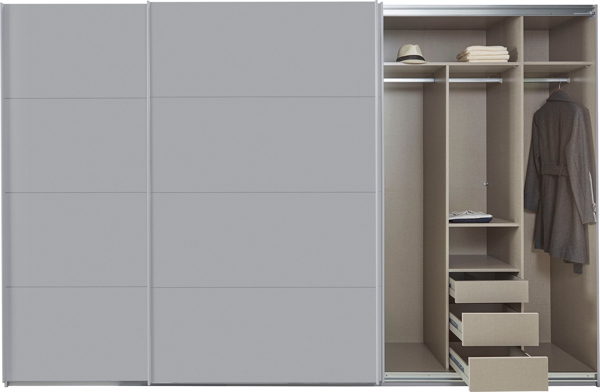 rauch Schwebetürenschrank »Kleiderschrank Schrank Garderobe TOPSELLER OTELI inkl. Inneneinteilung«, mit 3 Innenschubladen sowie zusätzlichen Einlegeböden MADE IN GERMANY