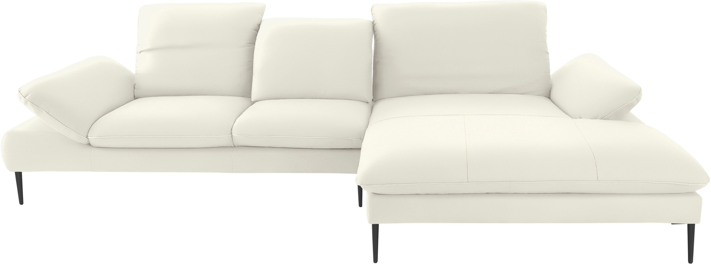 W.SCHILLIG Ecksofa »enjoy&MORE, Designsofa, bequem, zeitlos und elegant, L-Form«, Sitztiefenverstellung, Füße schwarz pulverbeschichtet, Breite 340 cm