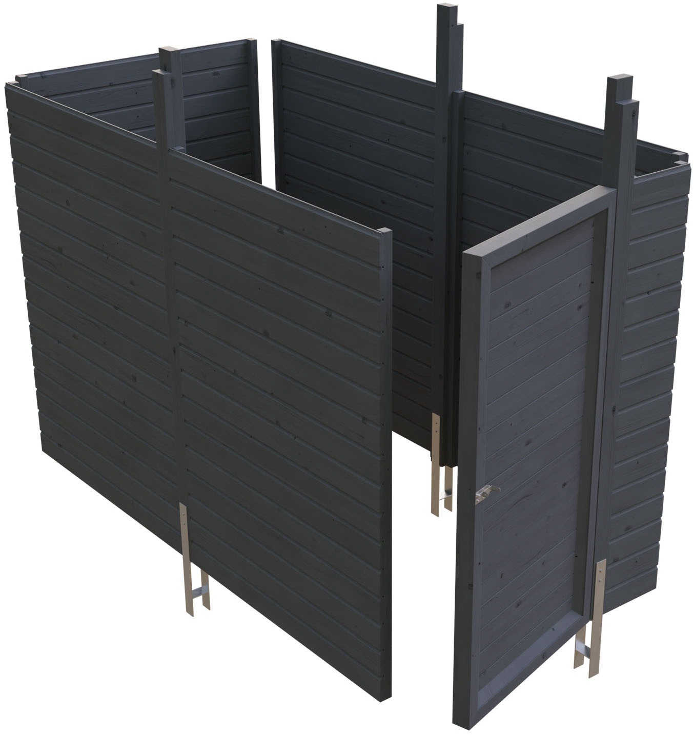 SKANHOLZ Carport-Geräteraum »Abstellraum C3« aus Profilschalung Schiefergrau