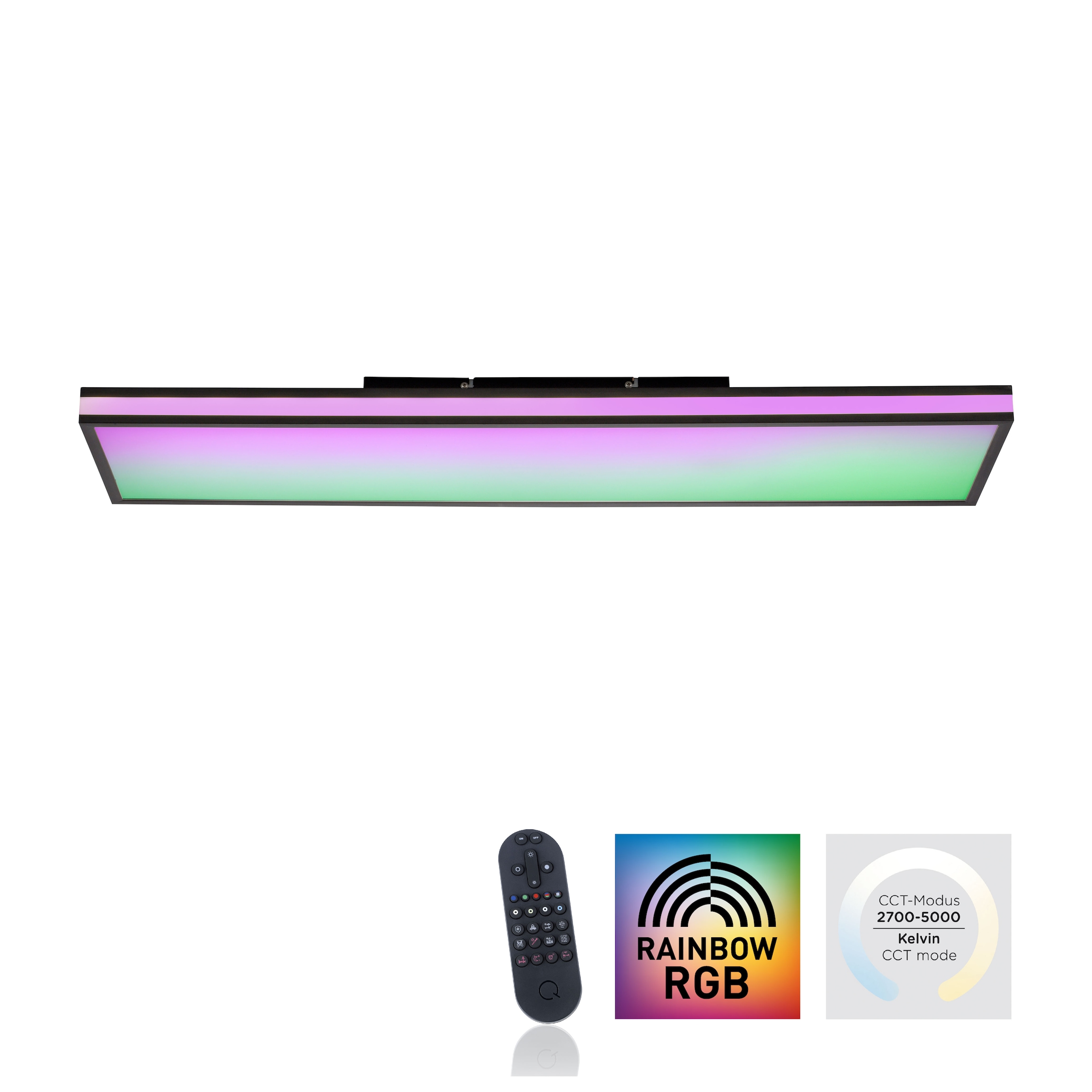 JUST LIGHT Deckenleuchte »MARIO«, 1 flammig-flammig, LED, CCT - über Fernbedienung, RGB-Rainbow, dimmbar über Fernbedienung