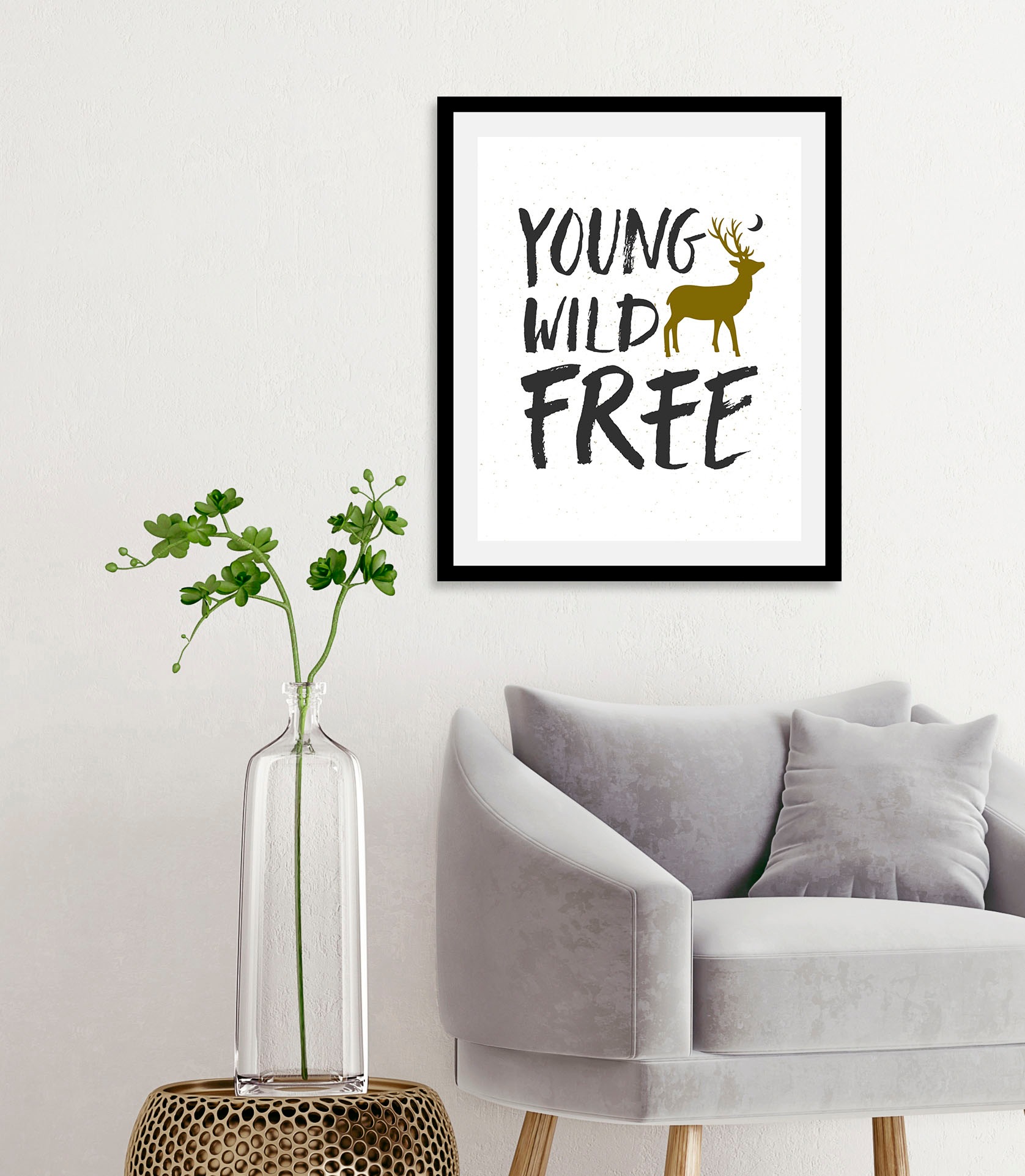 queence Bild »Young Wild Free«, Schriftzüge-Schriftzug-Sprüche & Texte-Moti günstig online kaufen