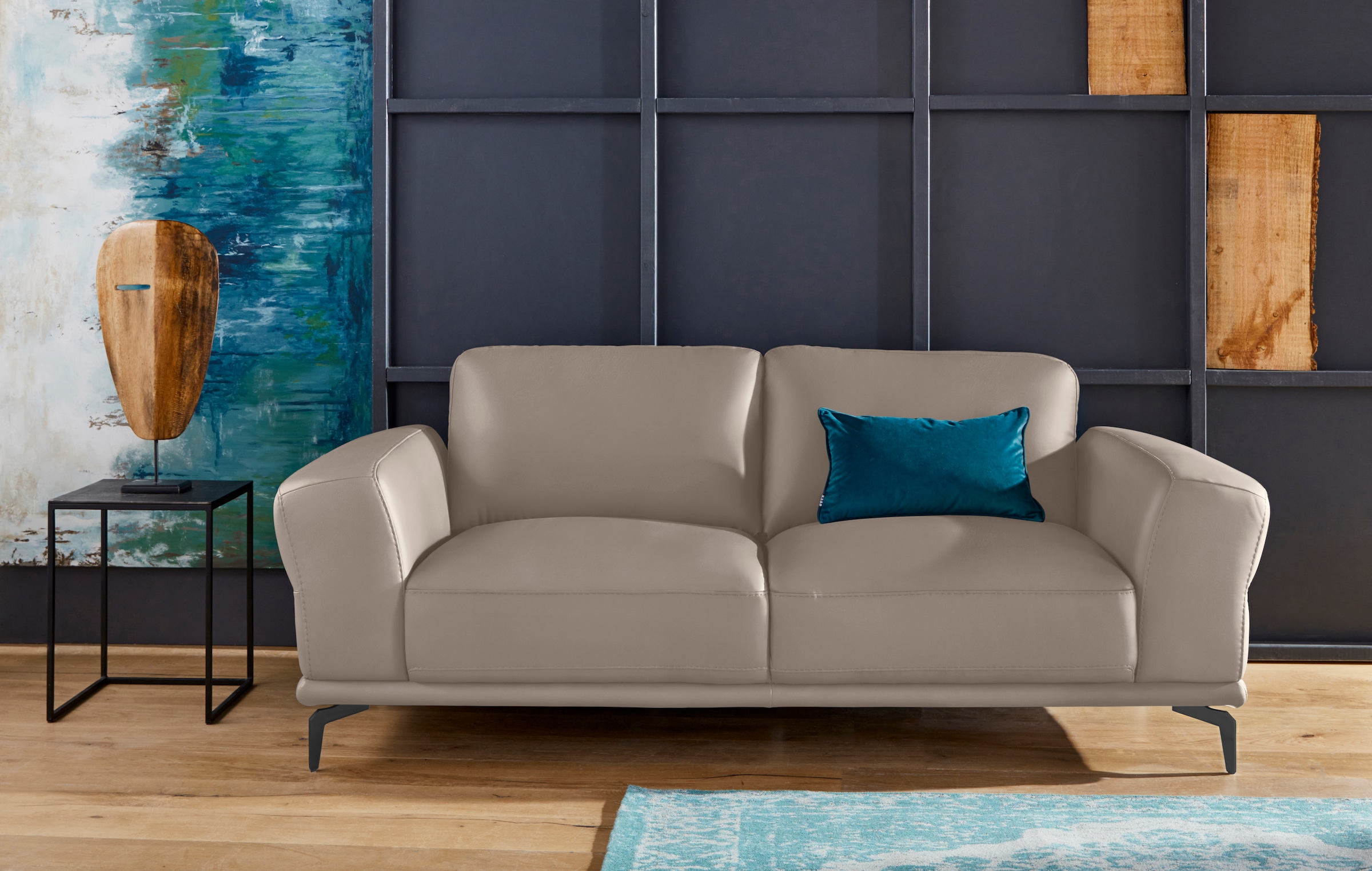 W.SCHILLIG 2-Sitzer »montanaa« mit Metallfüßen in Schwarz pulverbeschichtet günstig online kaufen