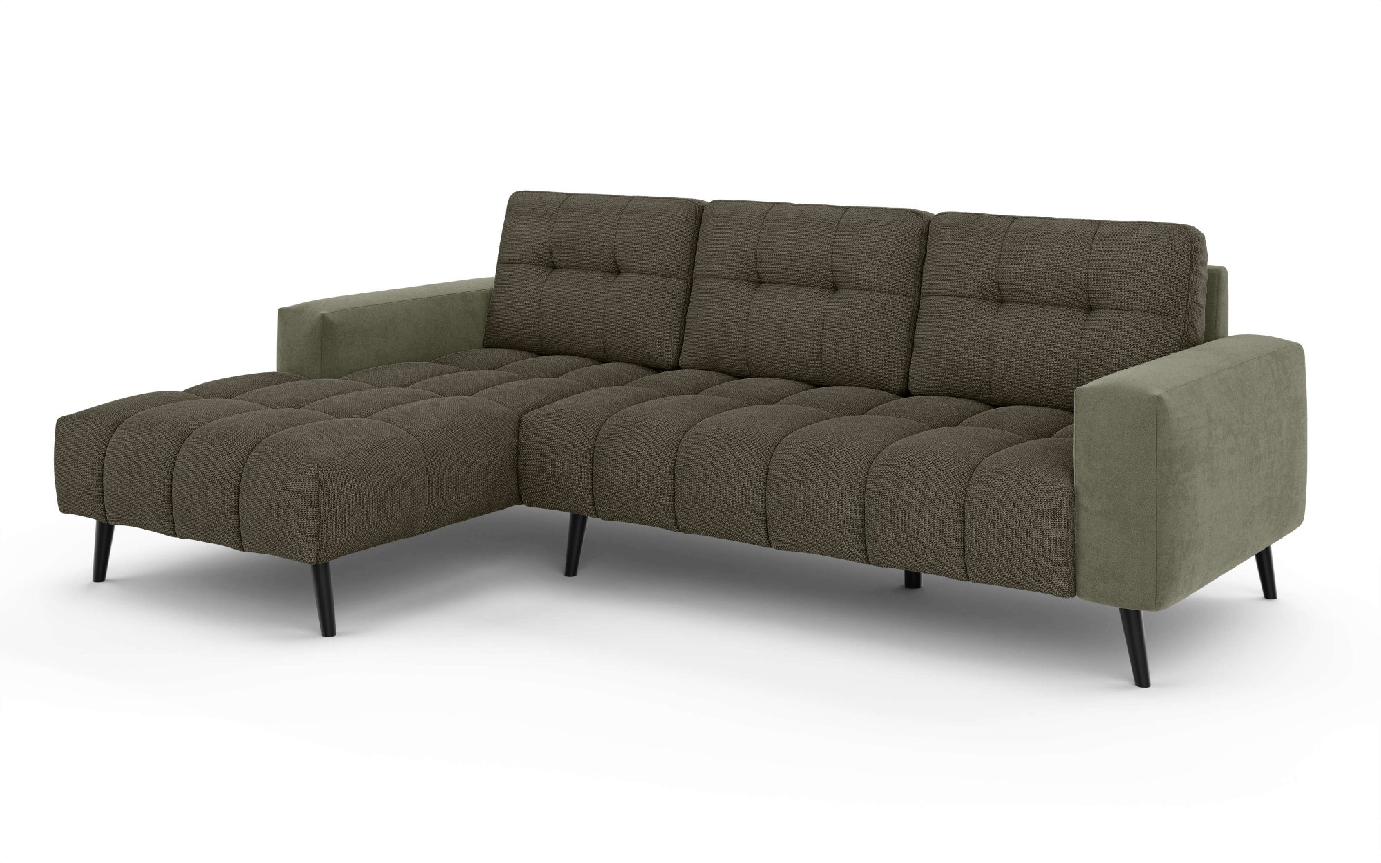 INOSIGN Ecksofa »SERINE mit Recamiere rechts/links bestellbar, Maße B/H/T 253/91/161 cm«, L-Form mit Wellenunterfederung, 3 Rückenkissen, ohne Bettfunktion