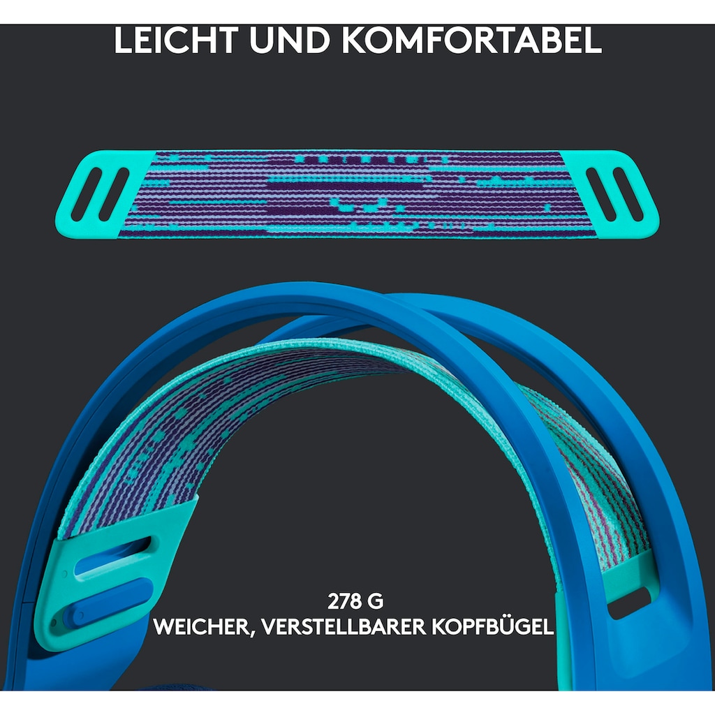 Logitech G Gaming-Headset »G733 LIGHTSPEED Wireless RGB«, WLAN (WiFi), Mikrofon abnehmbar