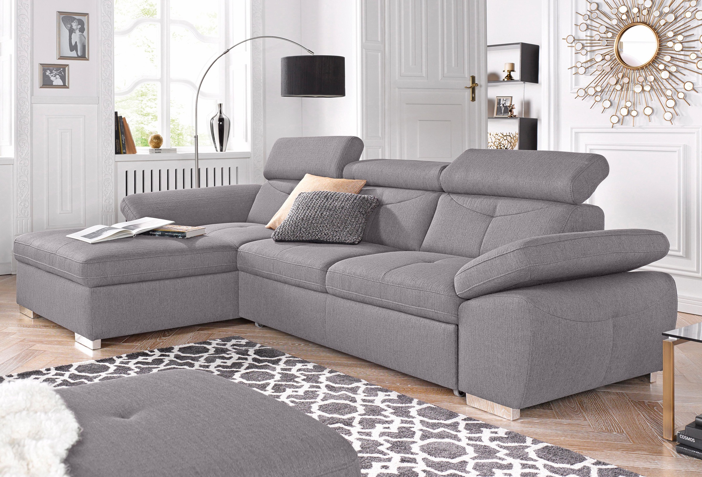 exxpo - sofa fashion Ecksofa »Spring, super bequem, mit Armteil- und Kopfteilfunktion, OTTOs Choice«, L-Form, wahlweise mit Bettfunktion und Bettkasten