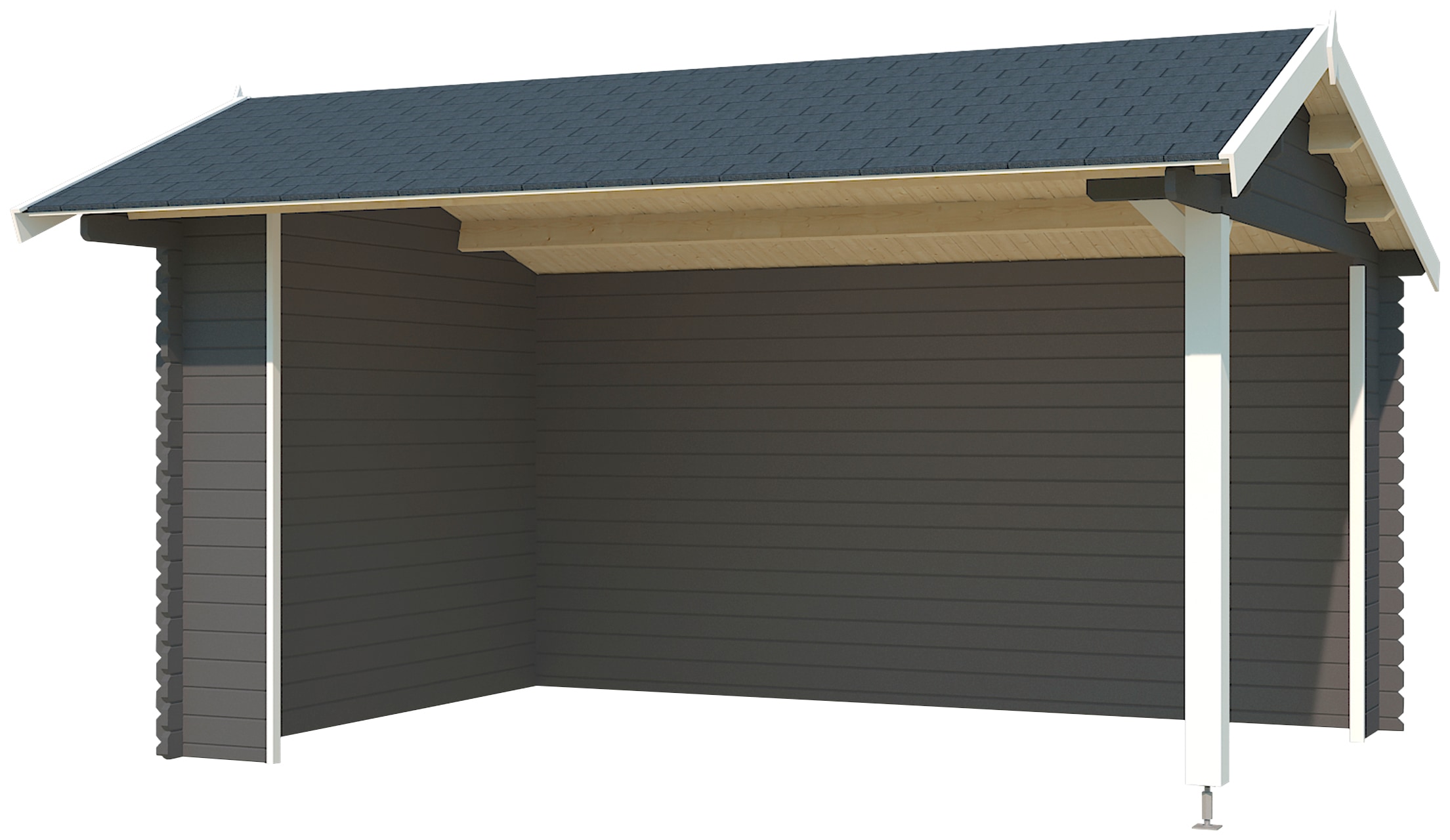 LASITA MAJA Gartenhaus »Unterstand/Lounge San Diego«, Unterstand / Lounge 34mm, Fundamentmass 4250x3000, Carbongrau