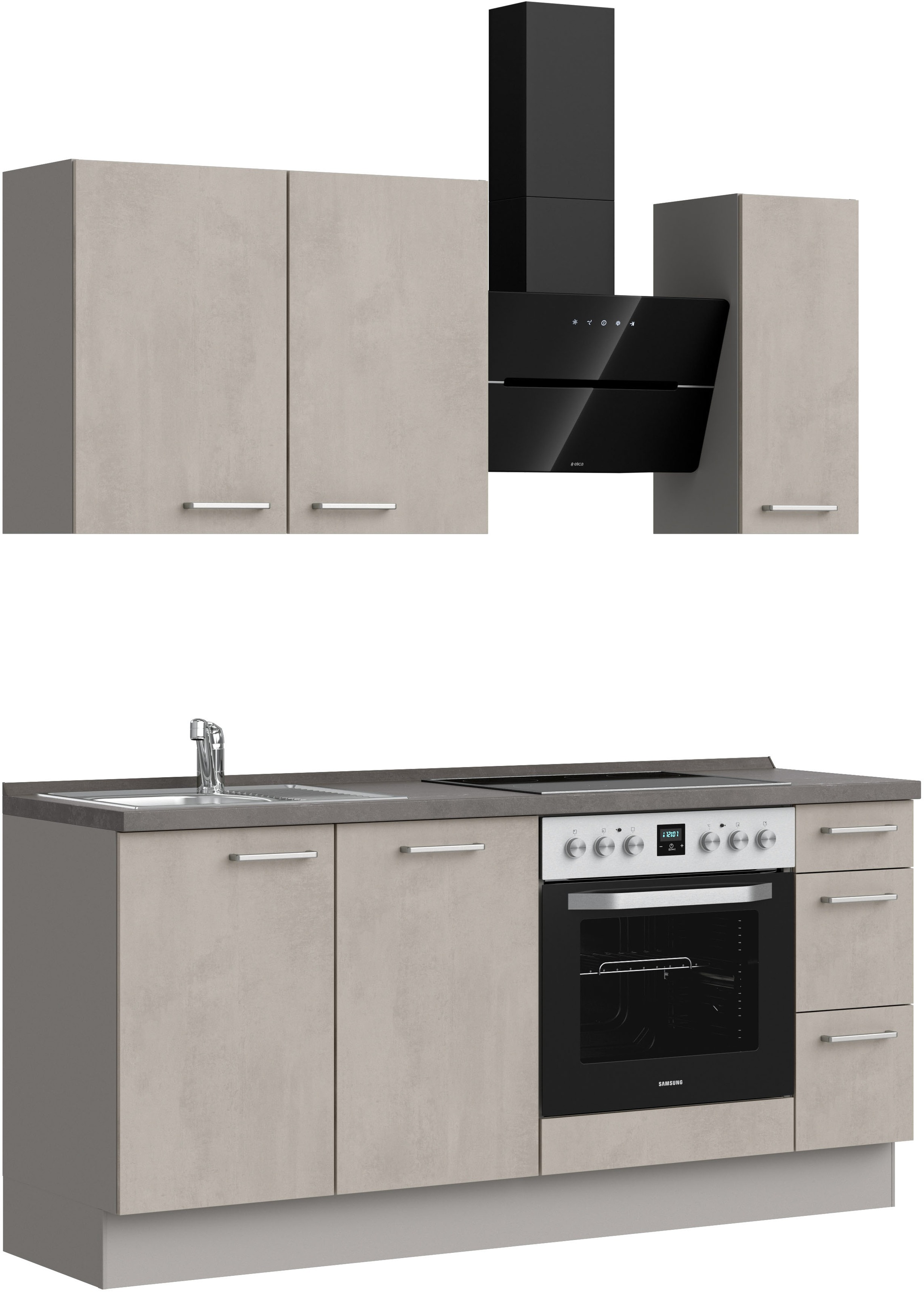 nobilia® Küchenzeile »"Riva II"«, vormontiert, Ausrichtung wählbar, Breite 180 cm, wahlw. mit E-Geräten
