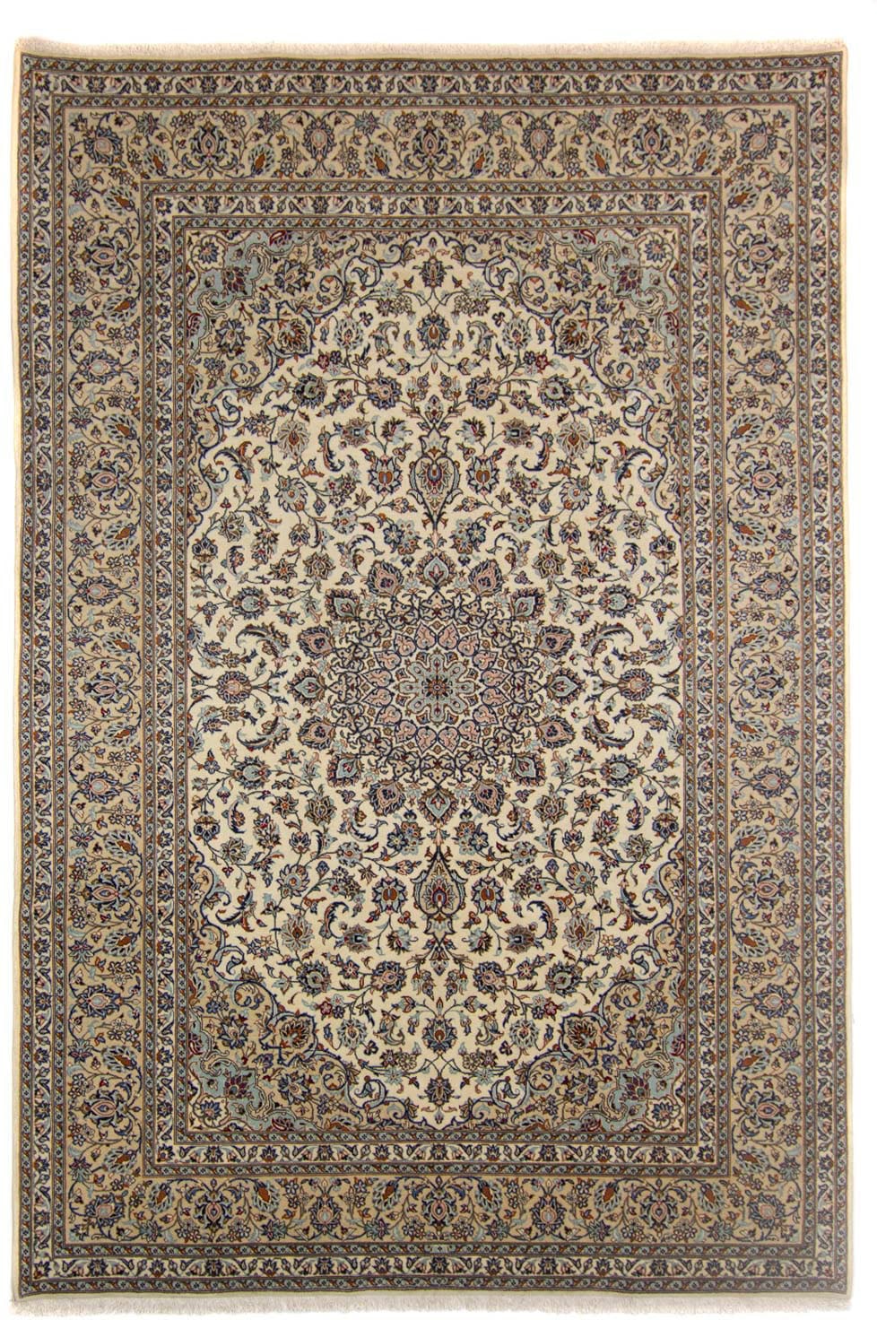 morgenland Wollteppich »Keshan Medaillon Beige chiaro 362 x 246 cm«, rechte günstig online kaufen