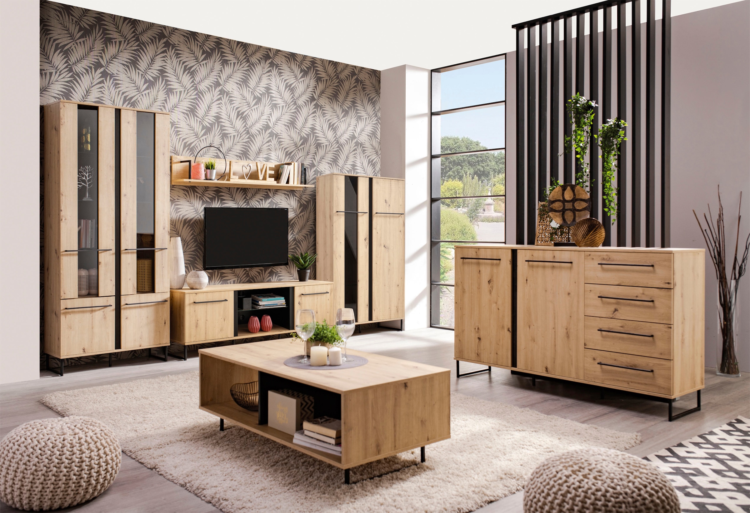 INOSIGN Highboard »Sardinia«, Vitrine, Breite 84 cm