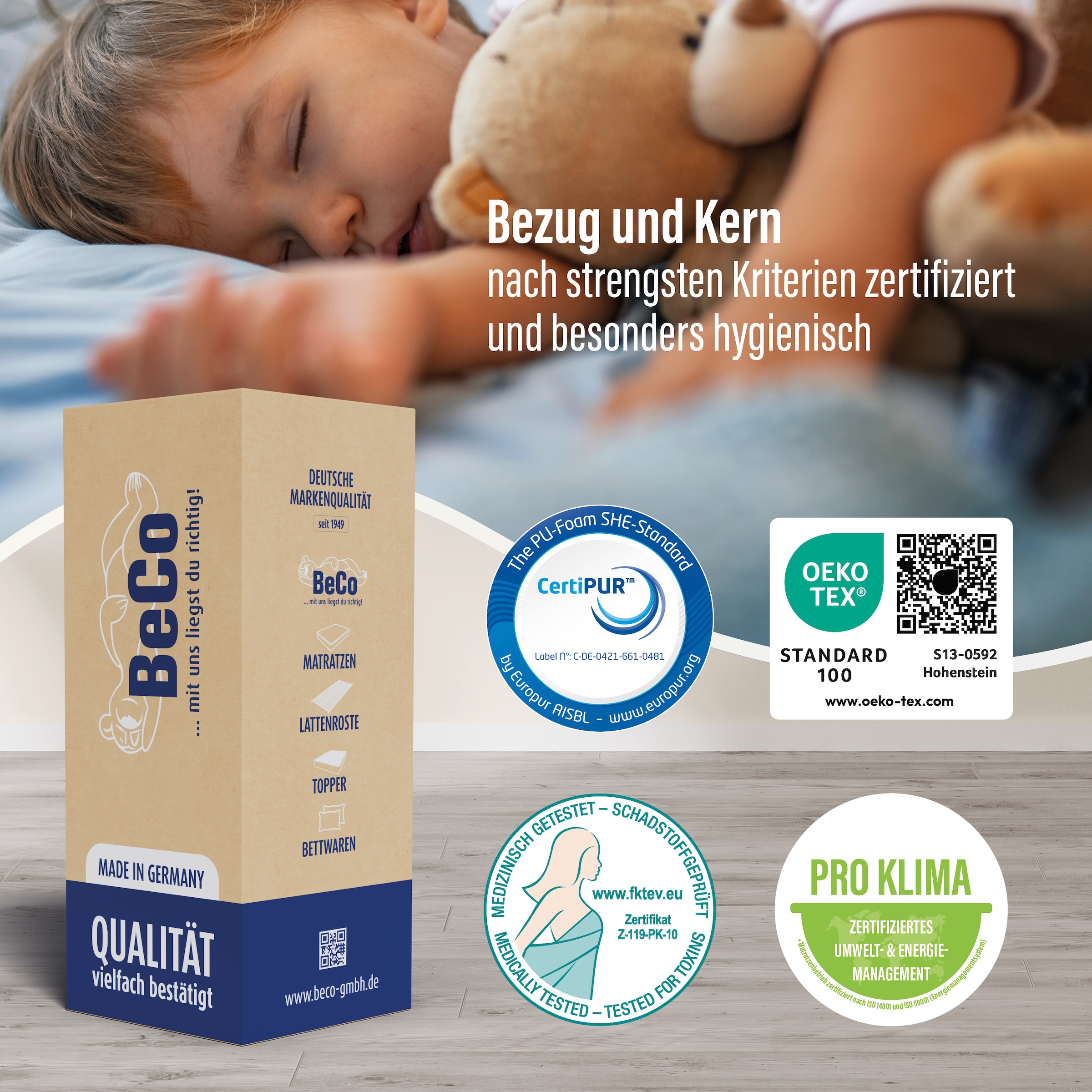 Beco Babymatratze »Kindermatratze BeCo Kaja, ergonomisch, hygienisch und strapazierfähig« 11 cm hoch Raumgewicht: 35 kg/m³ 1 Stk. tlg. Note GUT (2,2) der Preistipp bei Stiftung Warentest (Ausgabe 09/2024)