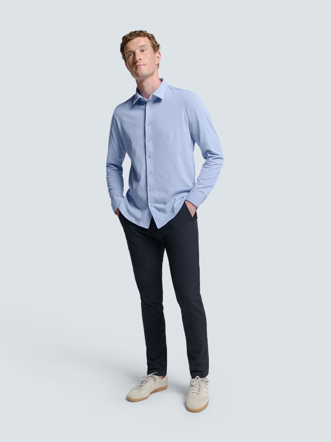 NO EXCESS Langarmhemd »No Excess Piqué-Hemd von Timeless Basics«