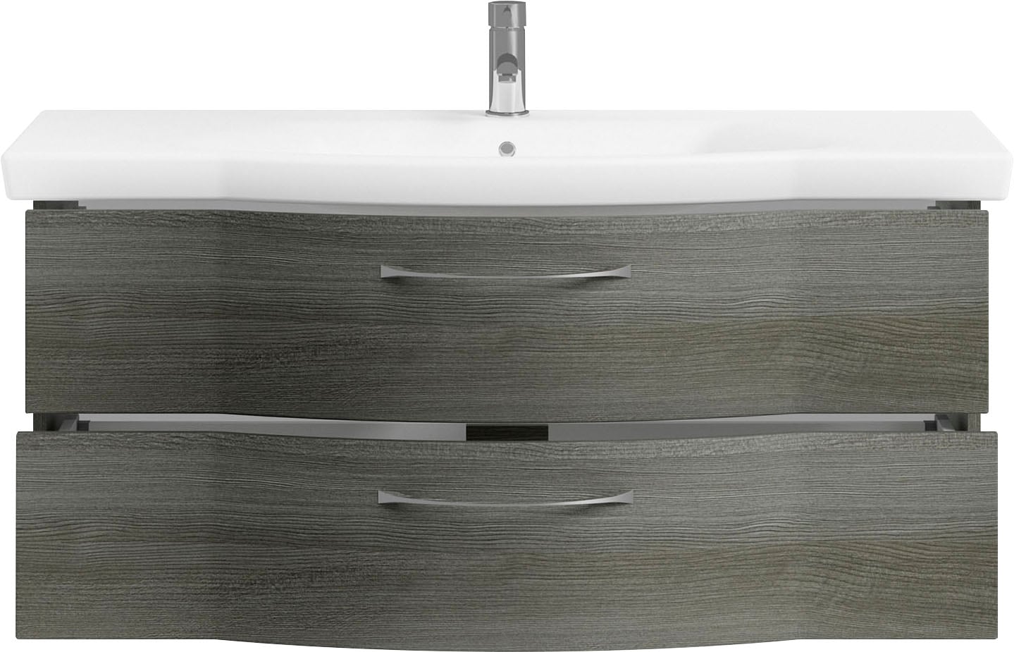 Saphir Badmöbel-Set »6005 Sprint 3-teilig, Keramik-Waschtisch mit LED-Spiegelschrank«, (4 St.), Midischrank, inkl. Türdämpfer, 4 Türen, 4 Schubladen, Bad-Set