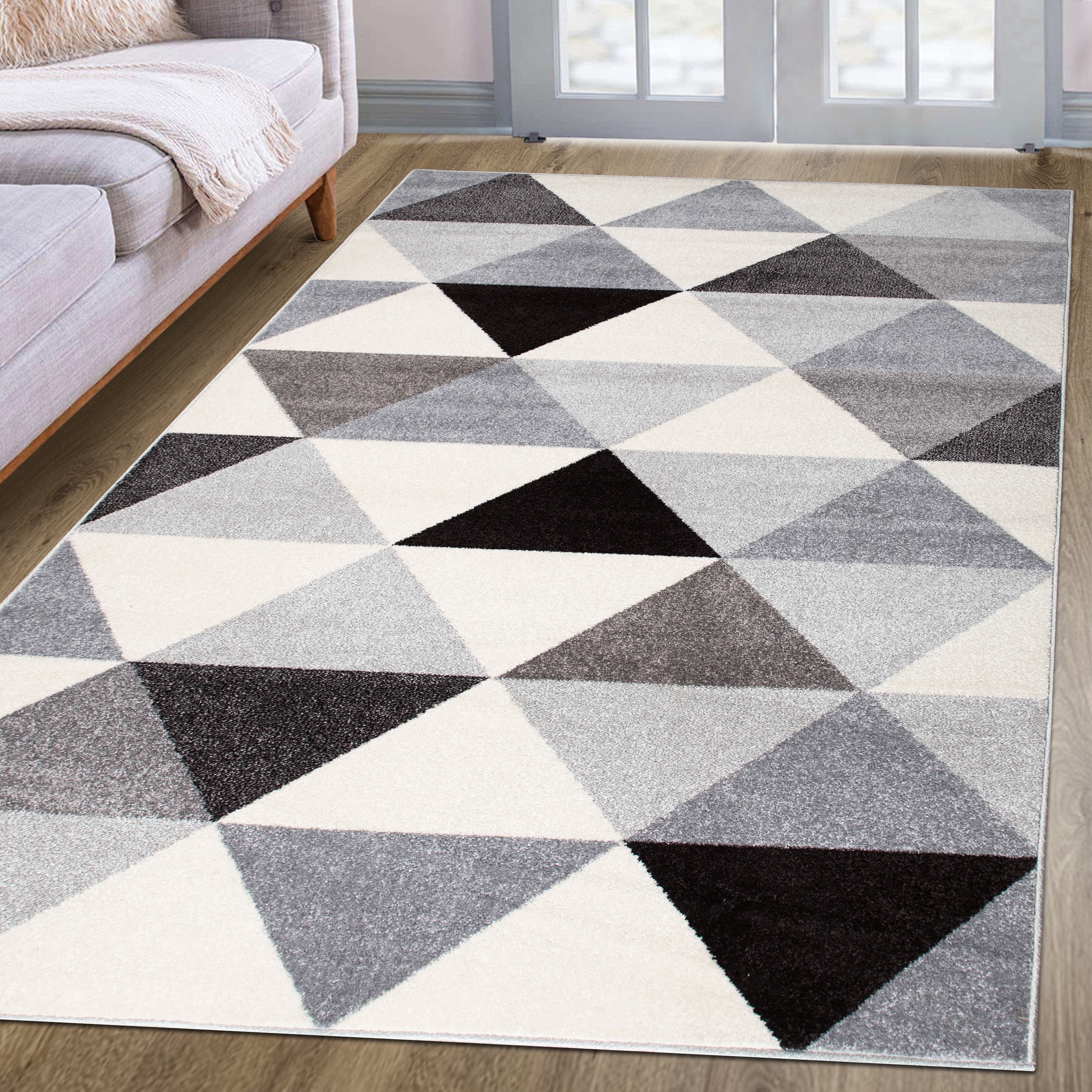 my home Teppich »Berlad Geo«, rechteckig, 9 mm Höhe, mit besonders weichem Flor, Kurzflor, modernes geometrisches Design