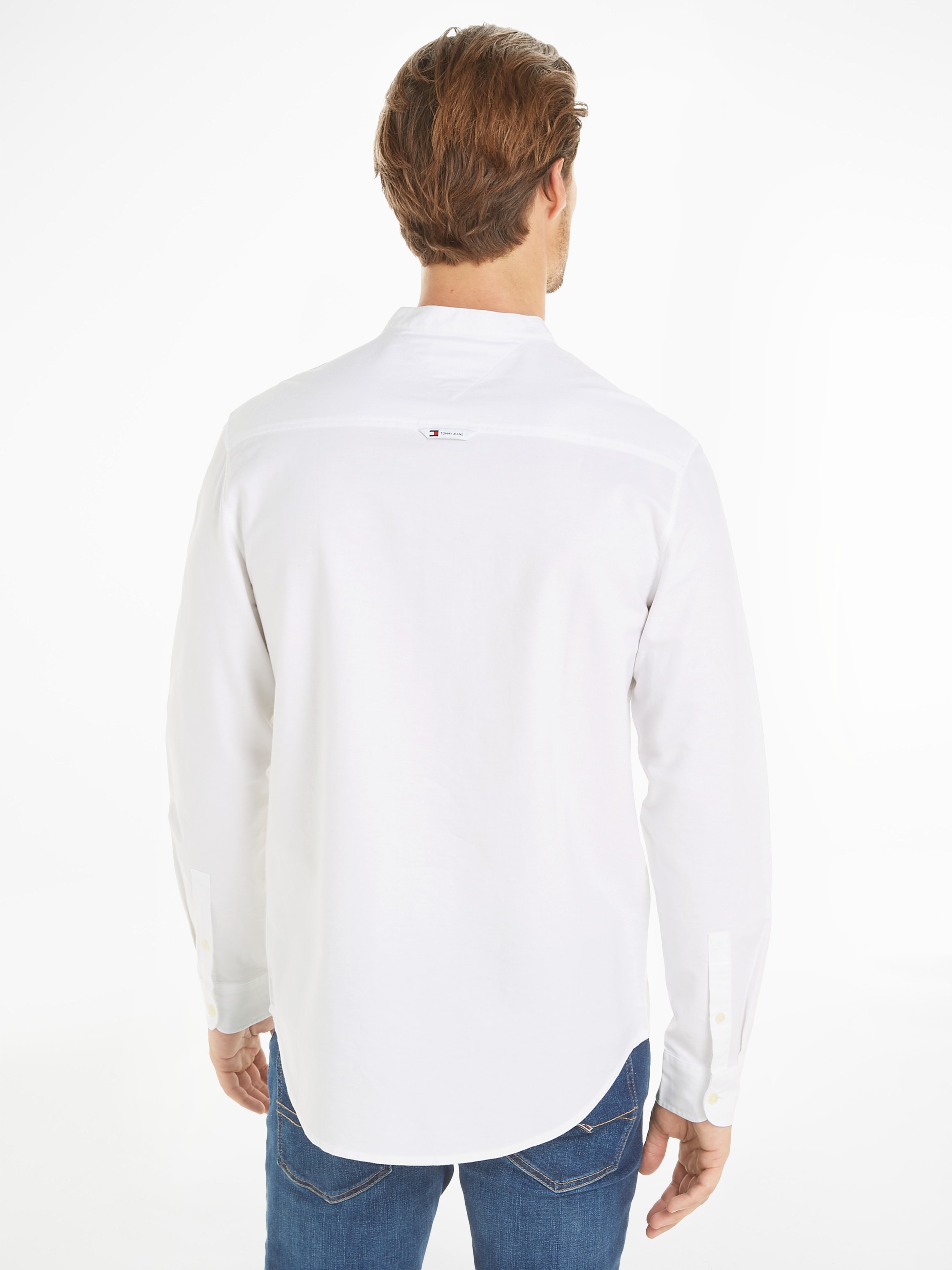Tommy Jeans Langarmhemd »TJM REG OXFORD MAO SHIRT«, mit Logostickerei