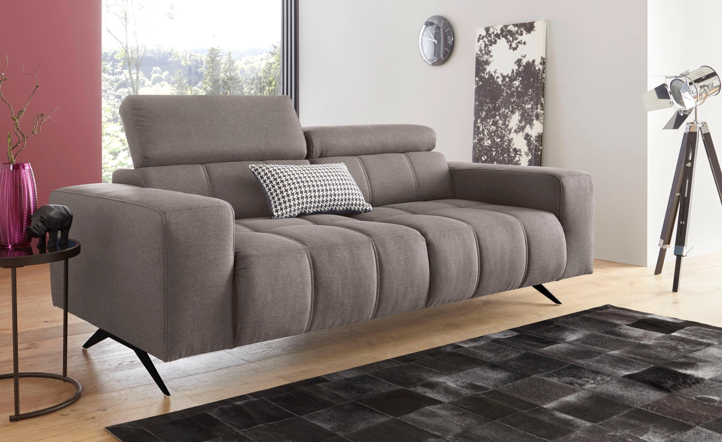 DOMO collection 2-Sitzer »Trento, mit Kufenfuß oder Einzelfuß«, wahlweise mit Kopfteilverstellung und in zwei Größen erhältlich