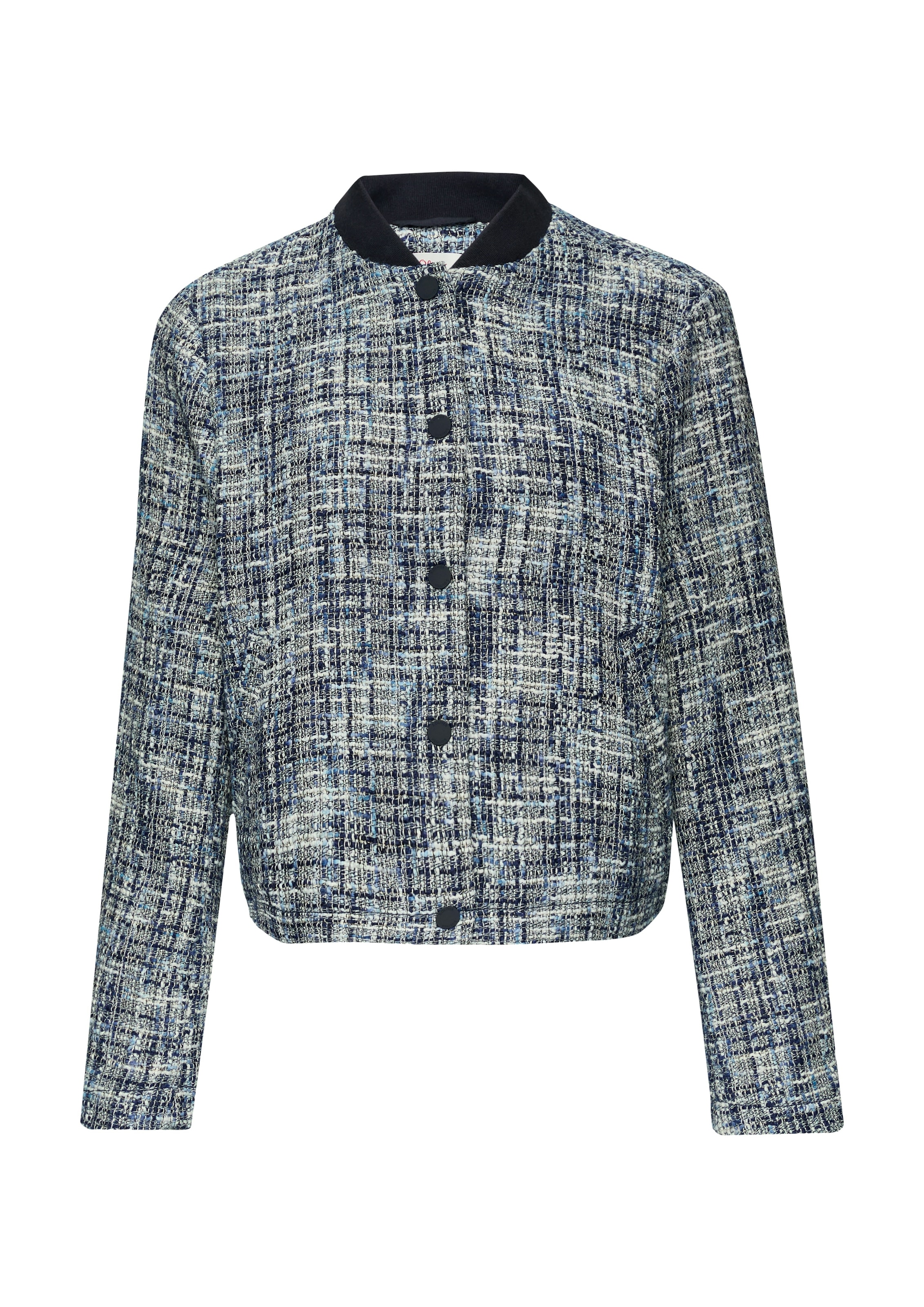 s.Oliver Bouclèjacke ohne Kapuze mit Metallic-Garn